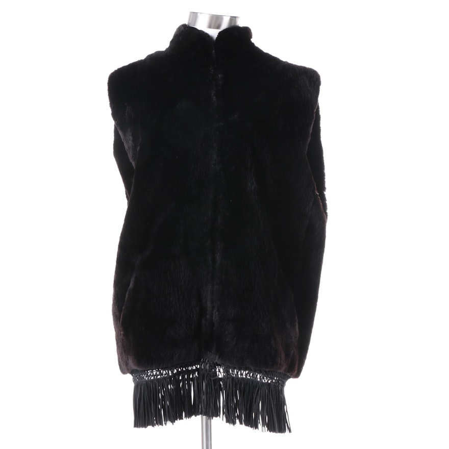 Sheared Beaver Fur Vest with Velvet Lining