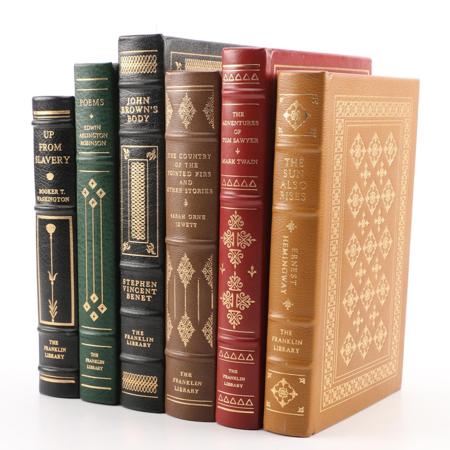 Franklin Library Edition Novels including Mark Twain, Ernest Hemingway, and More