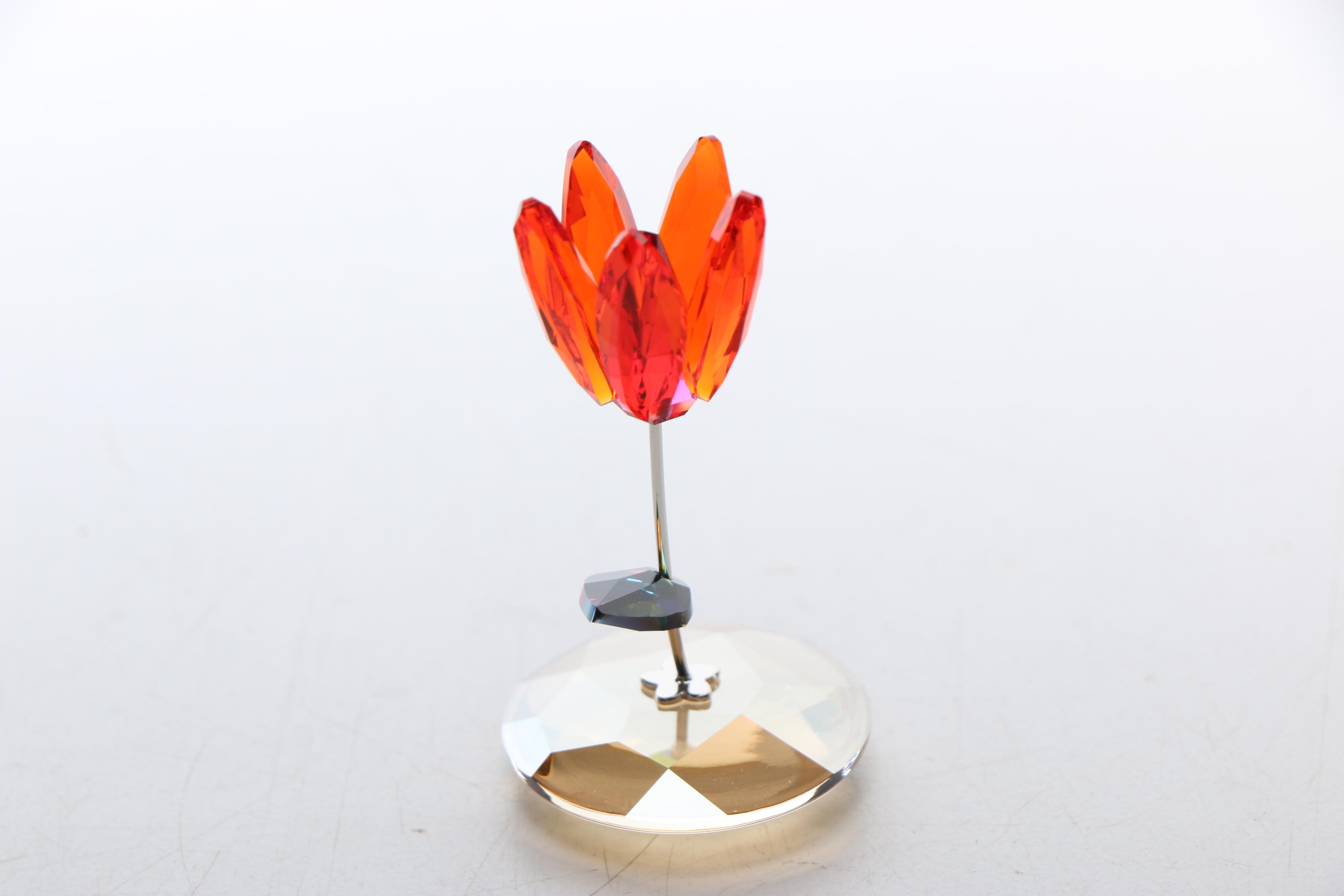 Swarovski Crystal Flower Figurines Including "Rocking Flower"