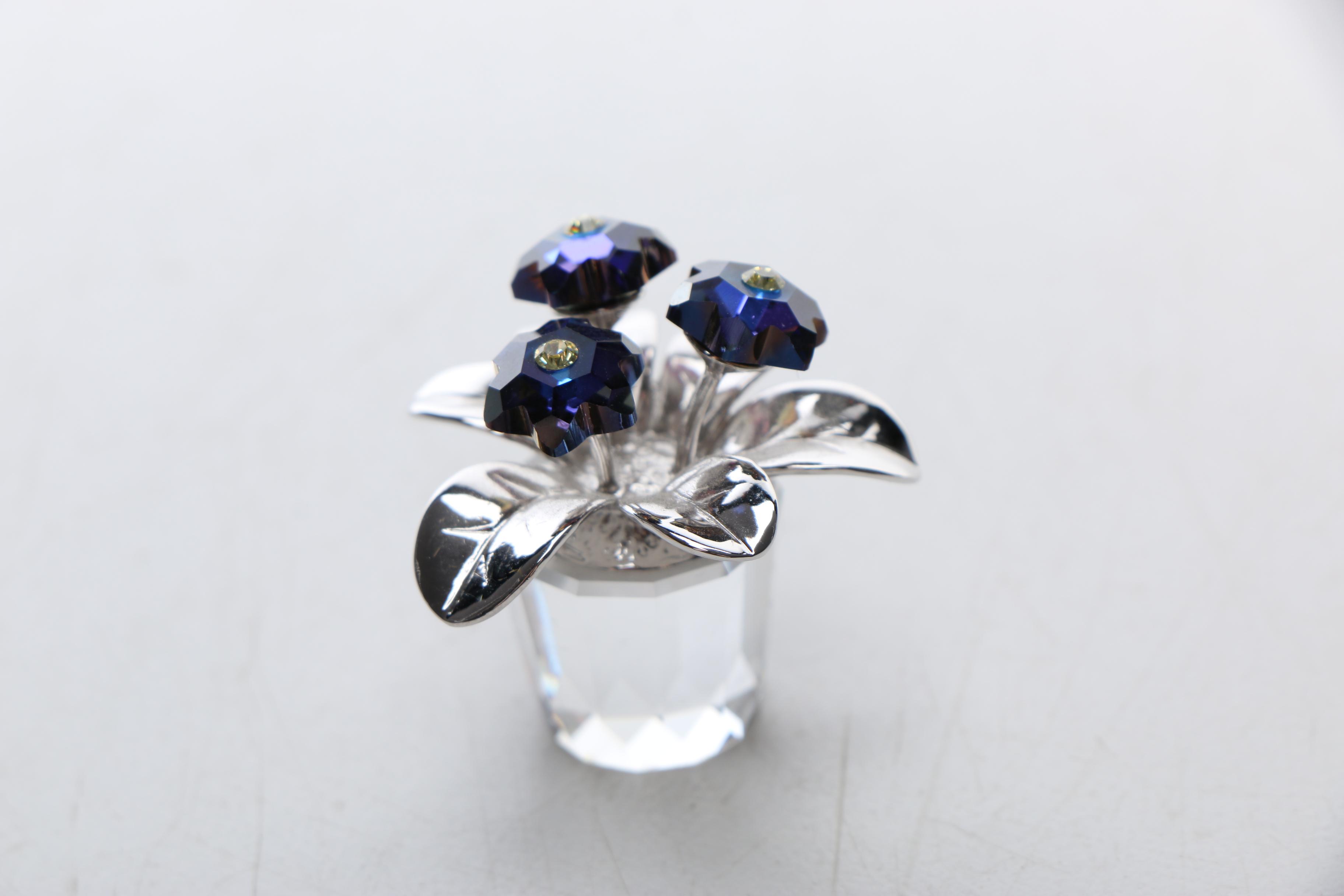 Swarovski Crystal Flower Figurines Including "Rocking Flower"