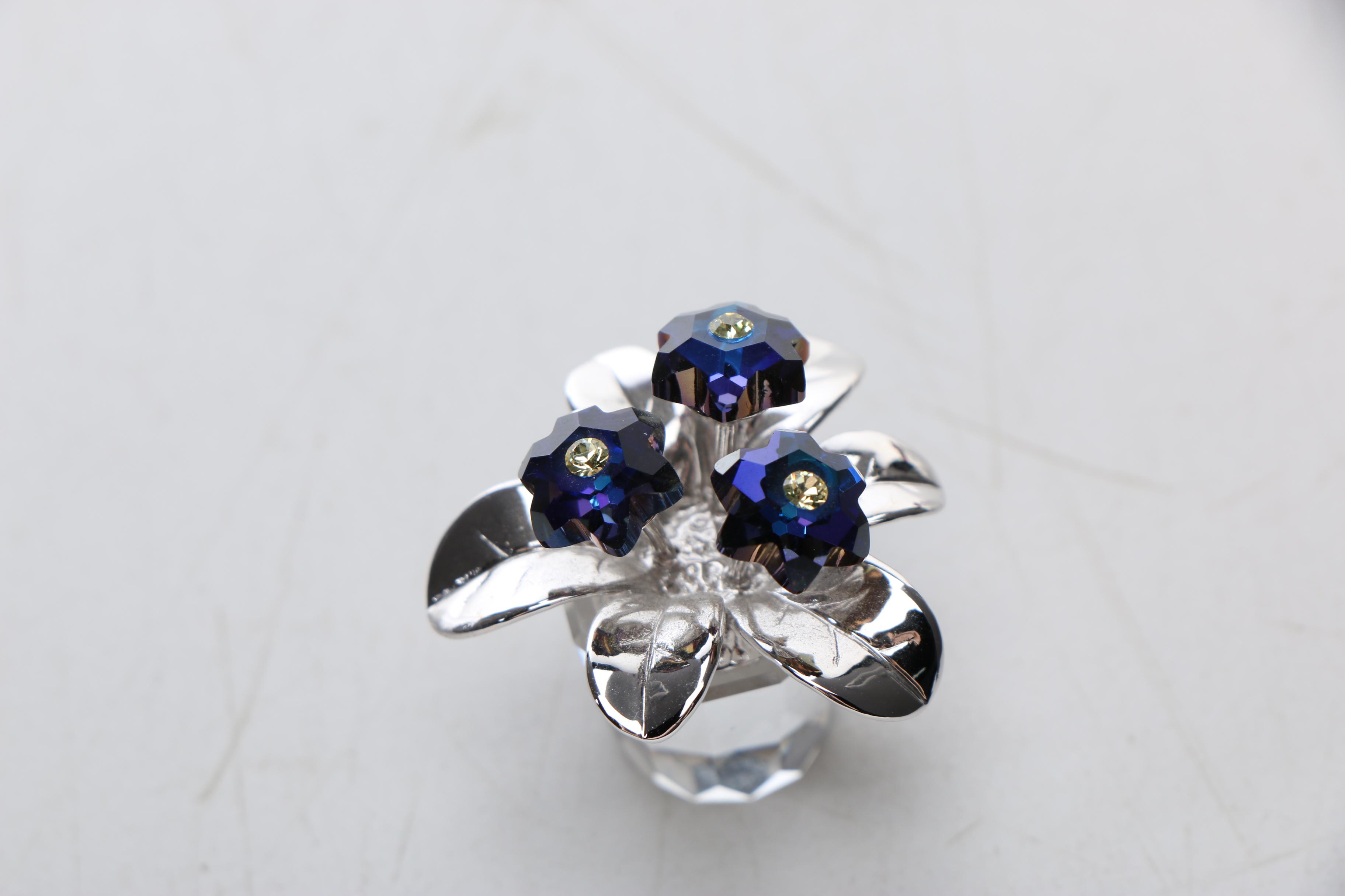 Swarovski Crystal Flower Figurines Including "Rocking Flower"