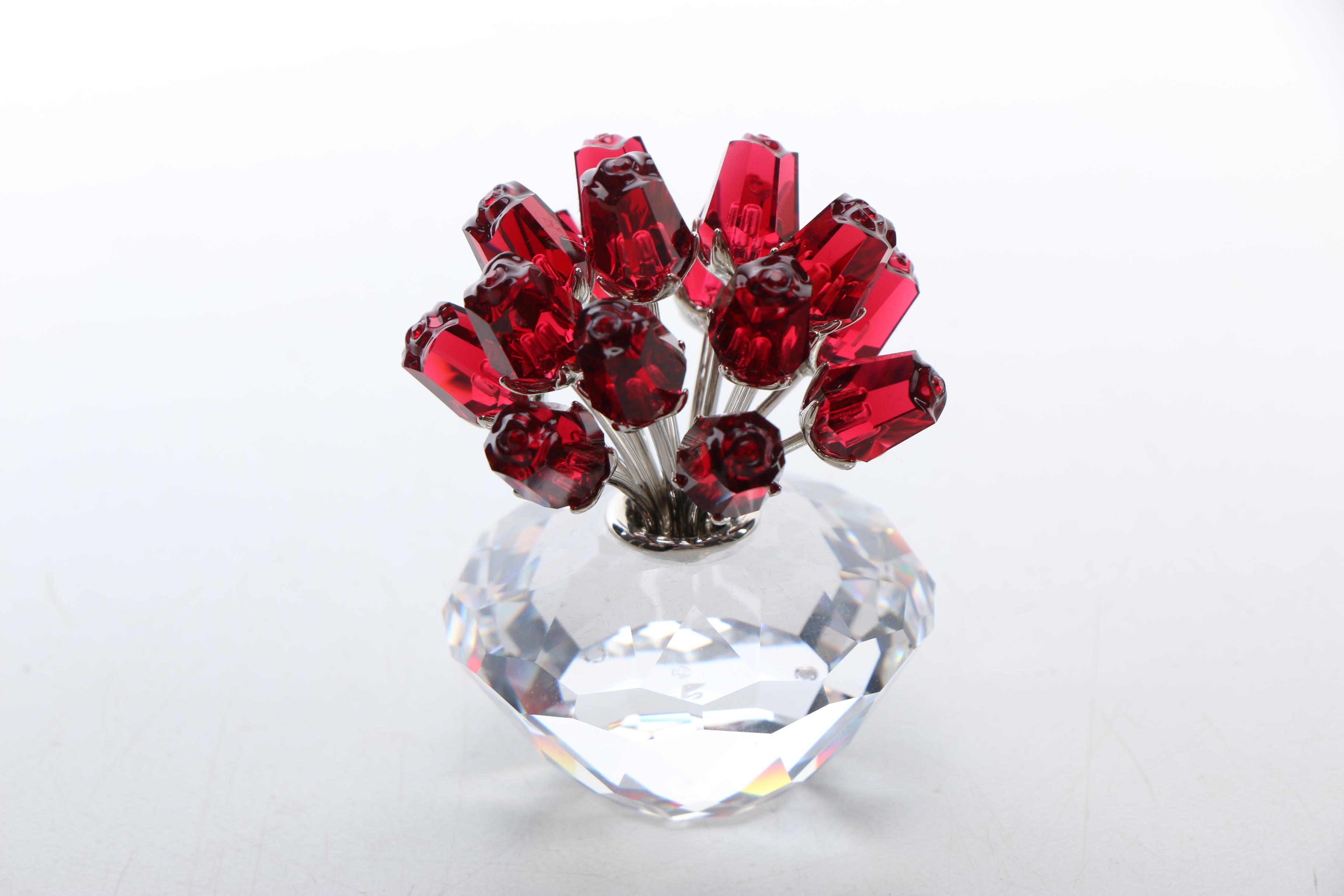 Swarovski Crystal Flower Figurines Including "Rocking Flower"
