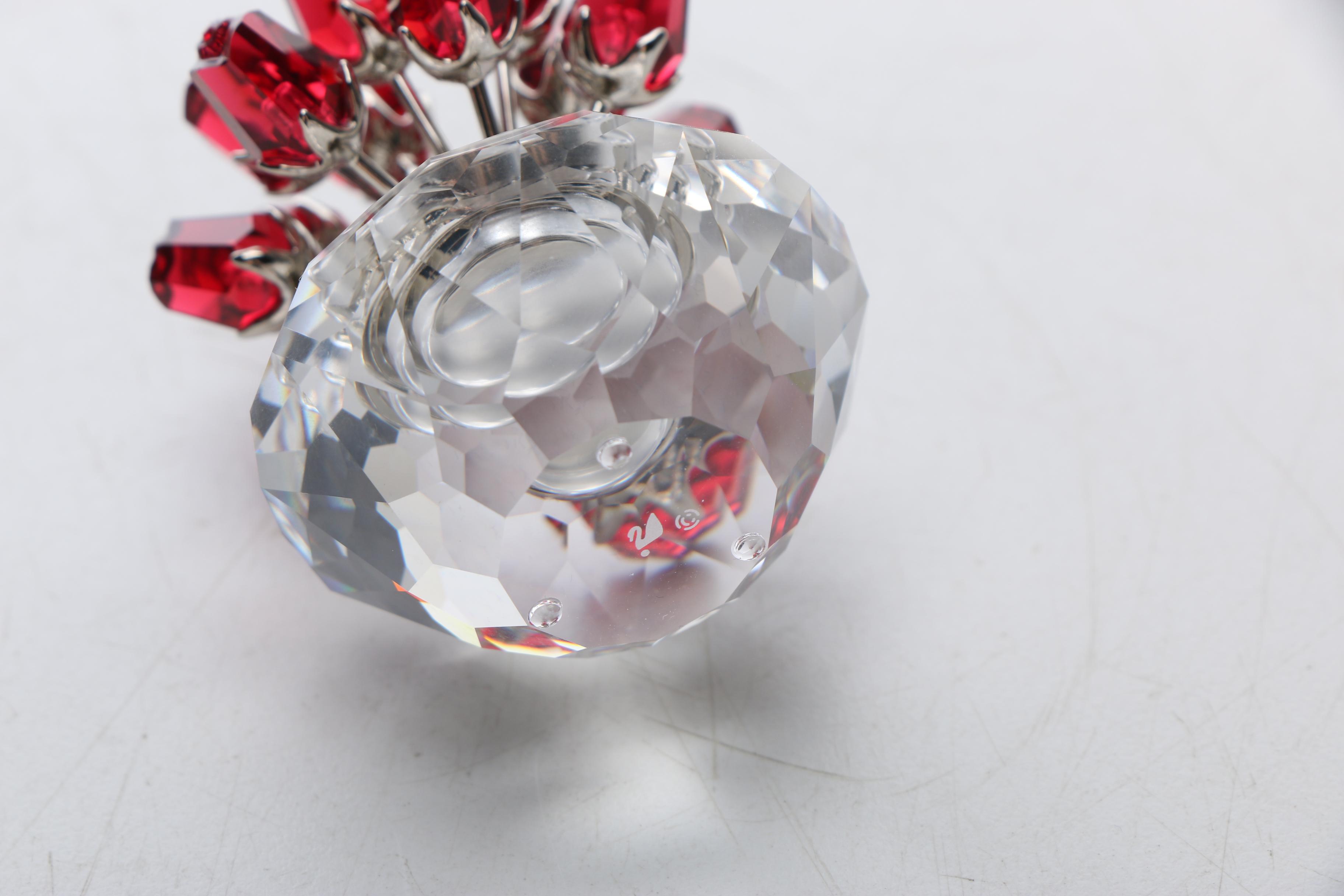 Swarovski Crystal Flower Figurines Including "Rocking Flower"