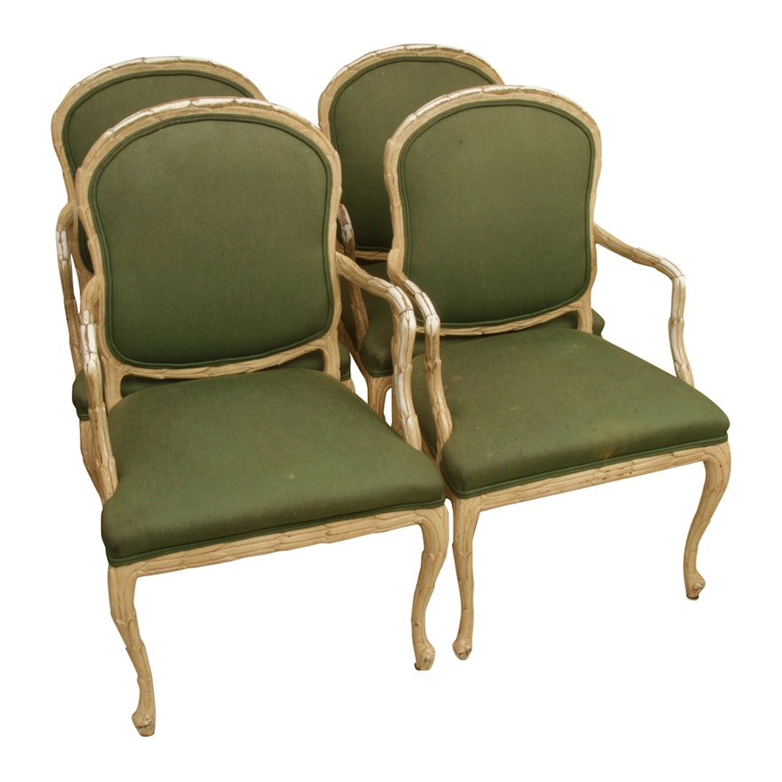 Set of French Style Upholstered Dining Chairs by Century Furniture