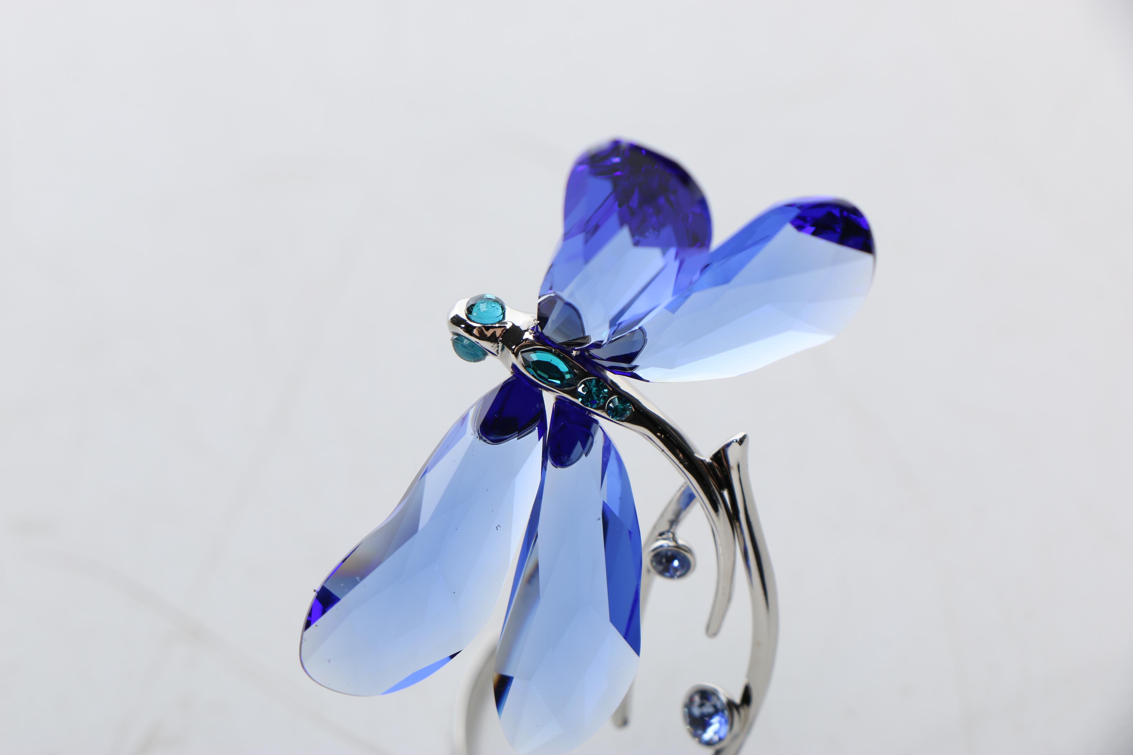 Swarovski Crystal Snail and Dragonfly Figurine