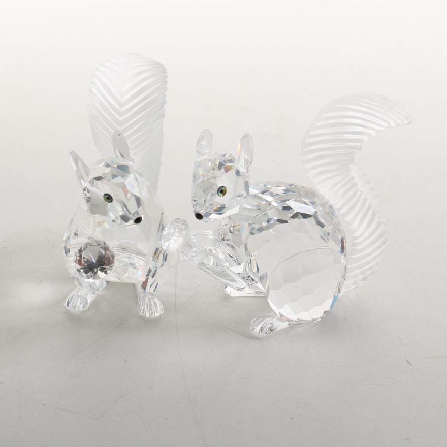 Swarovski Crystal Squirrel Figurines