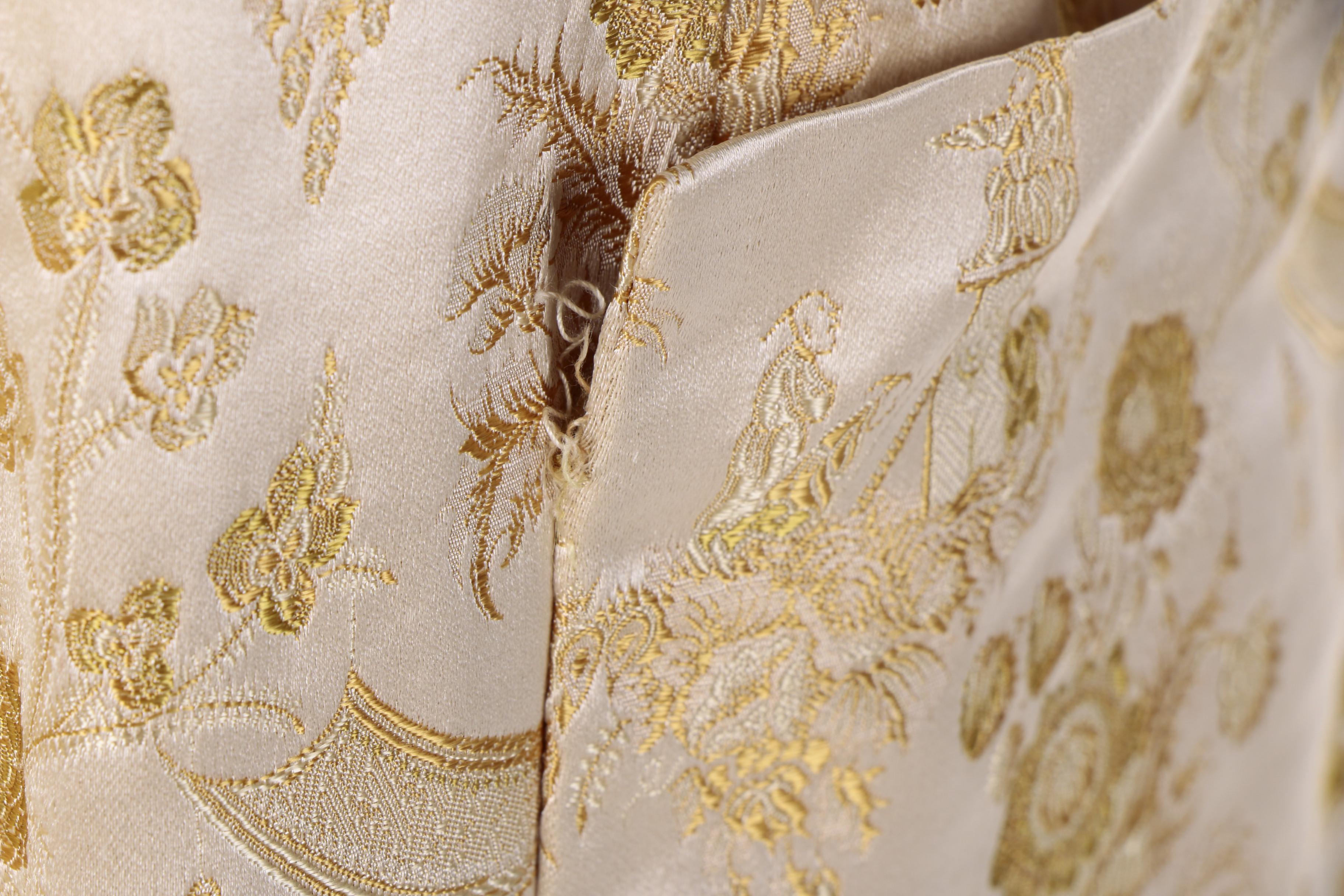 1960s Vintage Dynasty Brocade Dress with Silk Vest