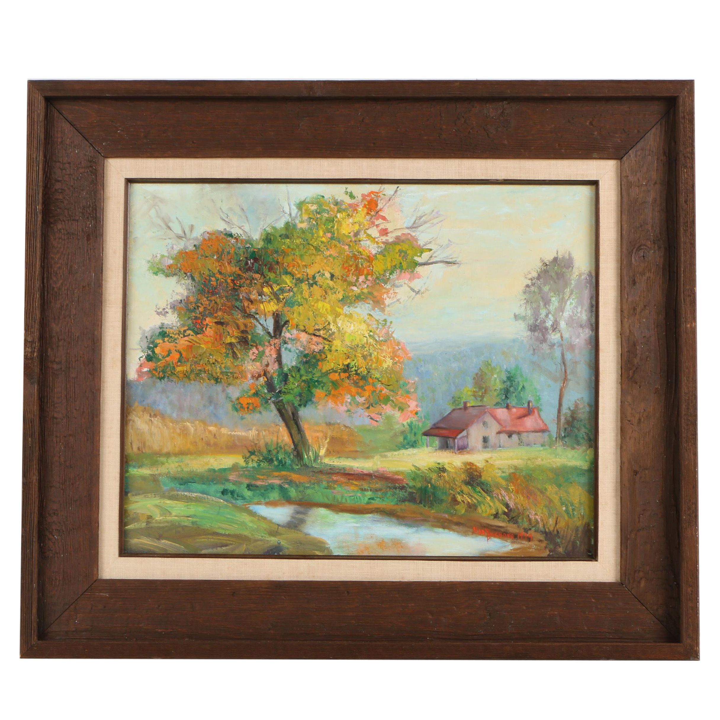 Indiana Artist Mary Bushong Oil Painting of Landscape