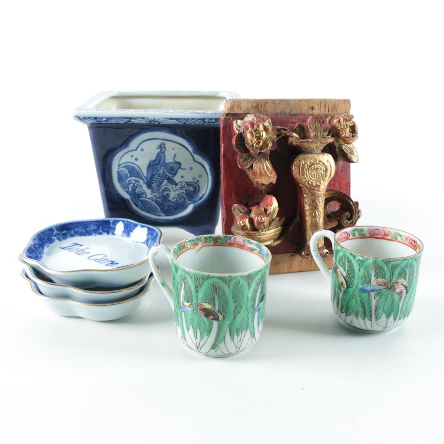 Mottahedeh Trinket Dishes with Cabbage Rose Cups and More