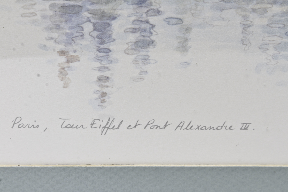 Print After Bernadette Loy's "Paris, Tour Eiffel et Pont Alexandre III"