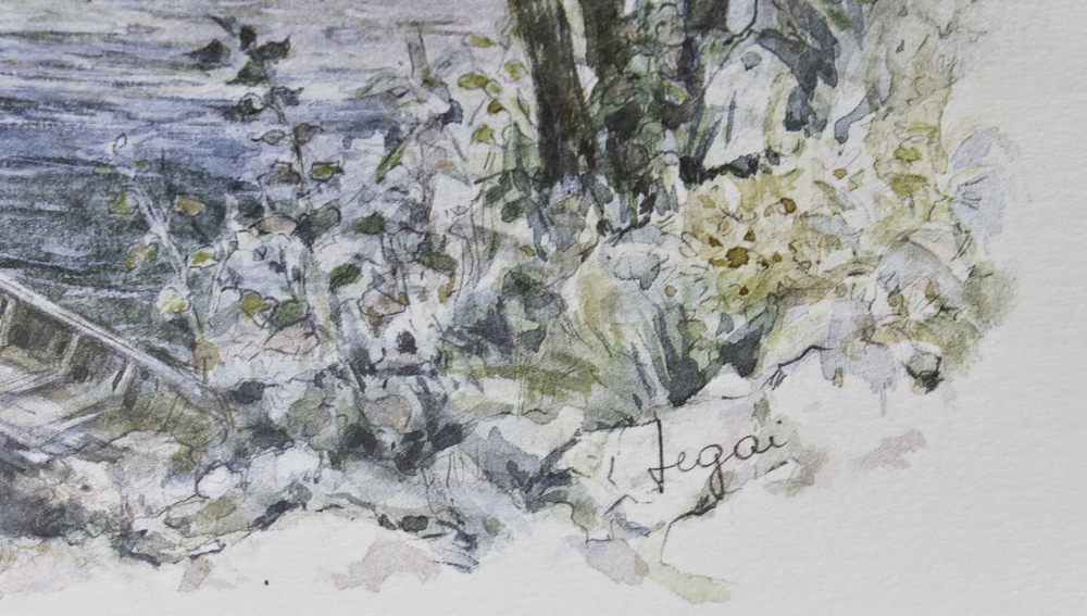 Jegai Color Lithograph "Château de Chenonceau"