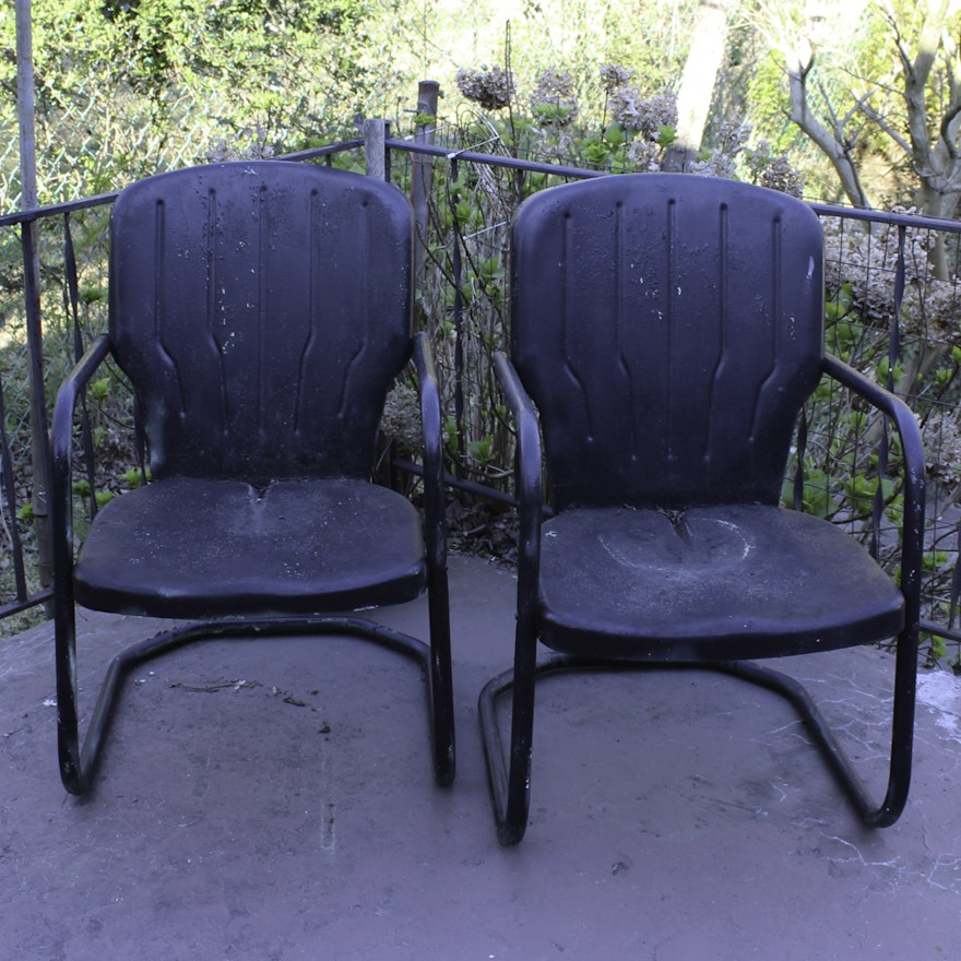 Vintage Painted Metal Lawn Chairs