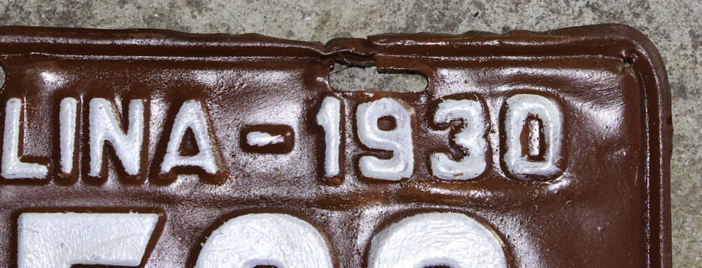 1930 North Carolina License Plate
