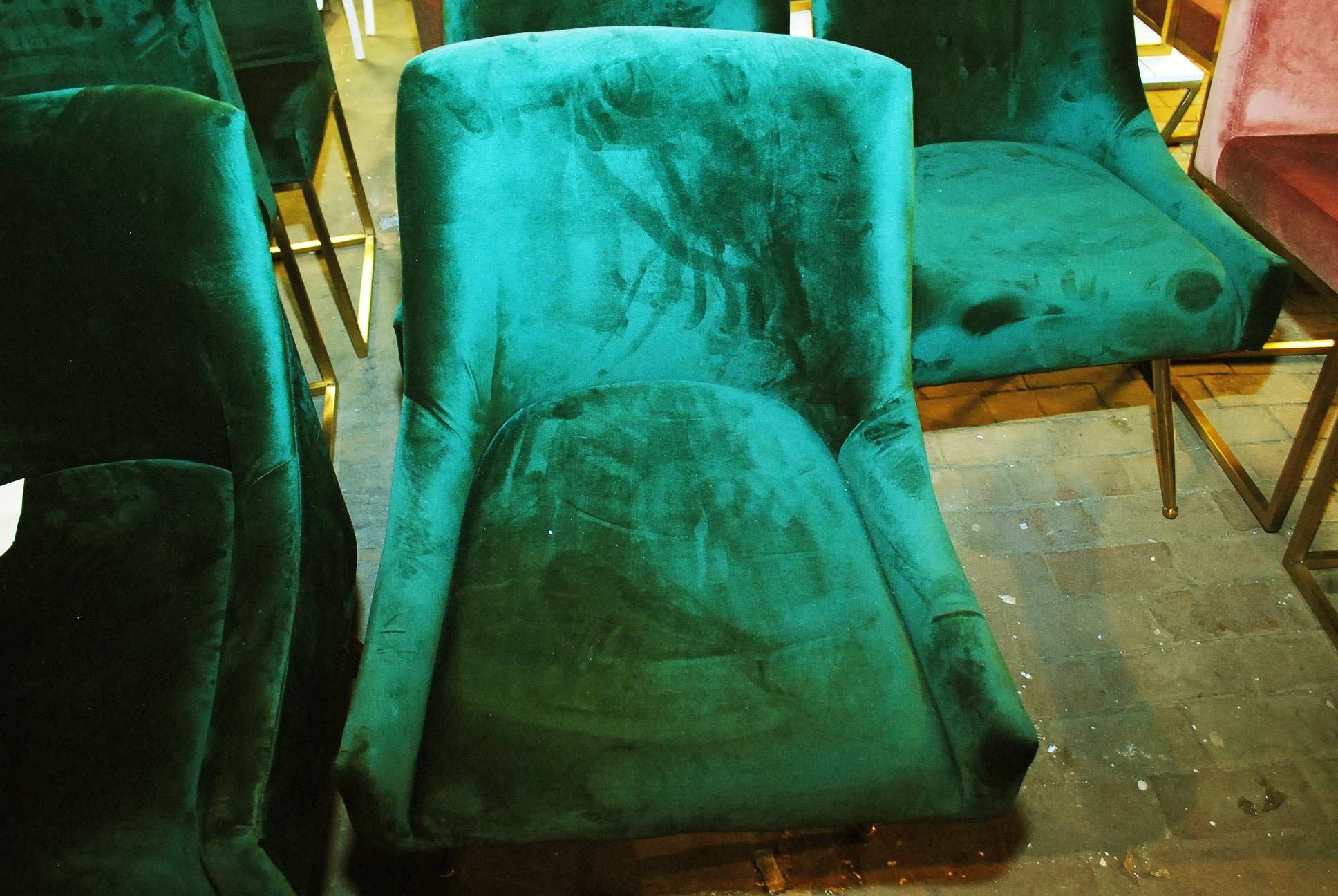 Set of Emerald Green Contemporary Modernist Style Accent Chairs
