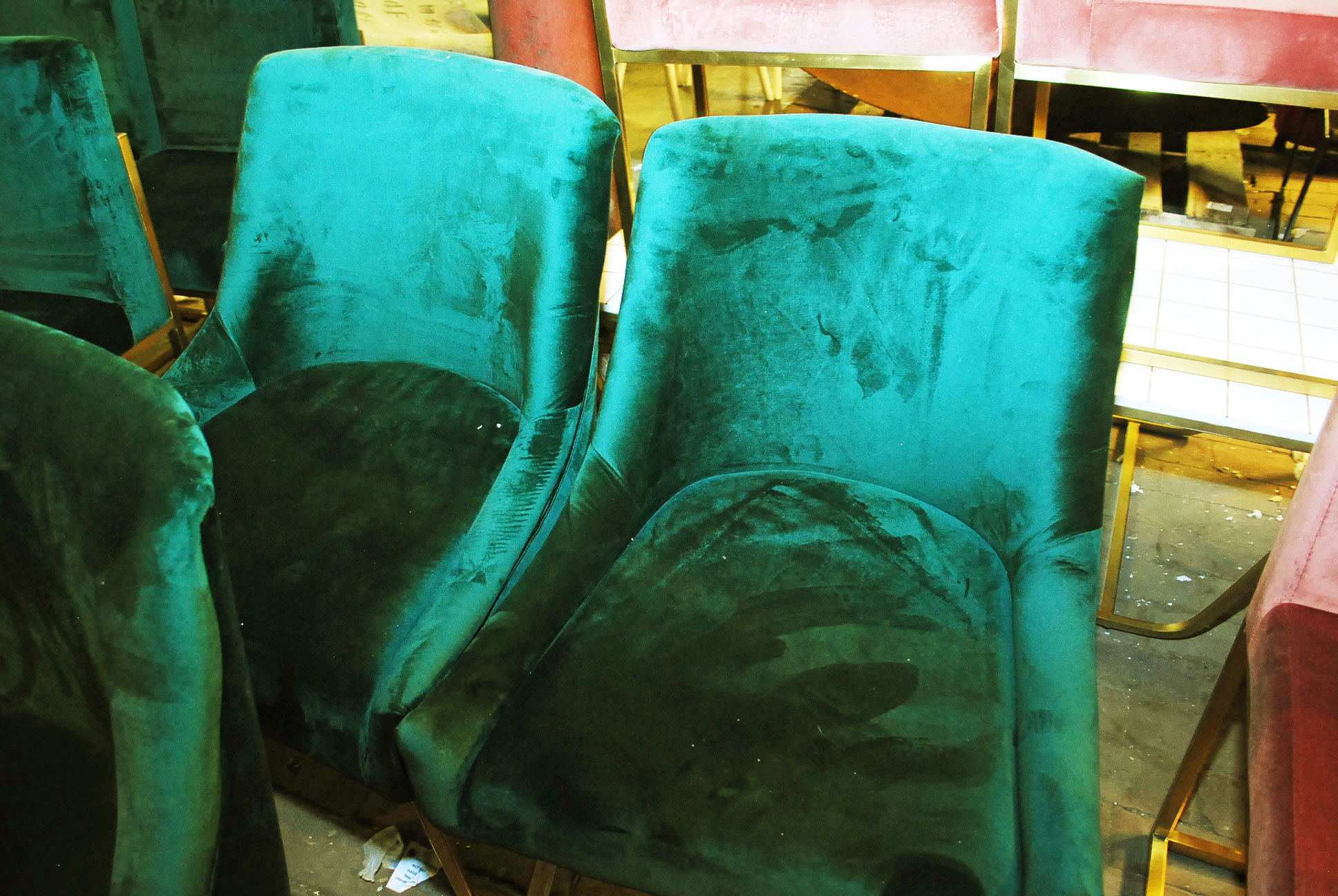 Set of Emerald Green Contemporary Modernist Style Accent Chairs