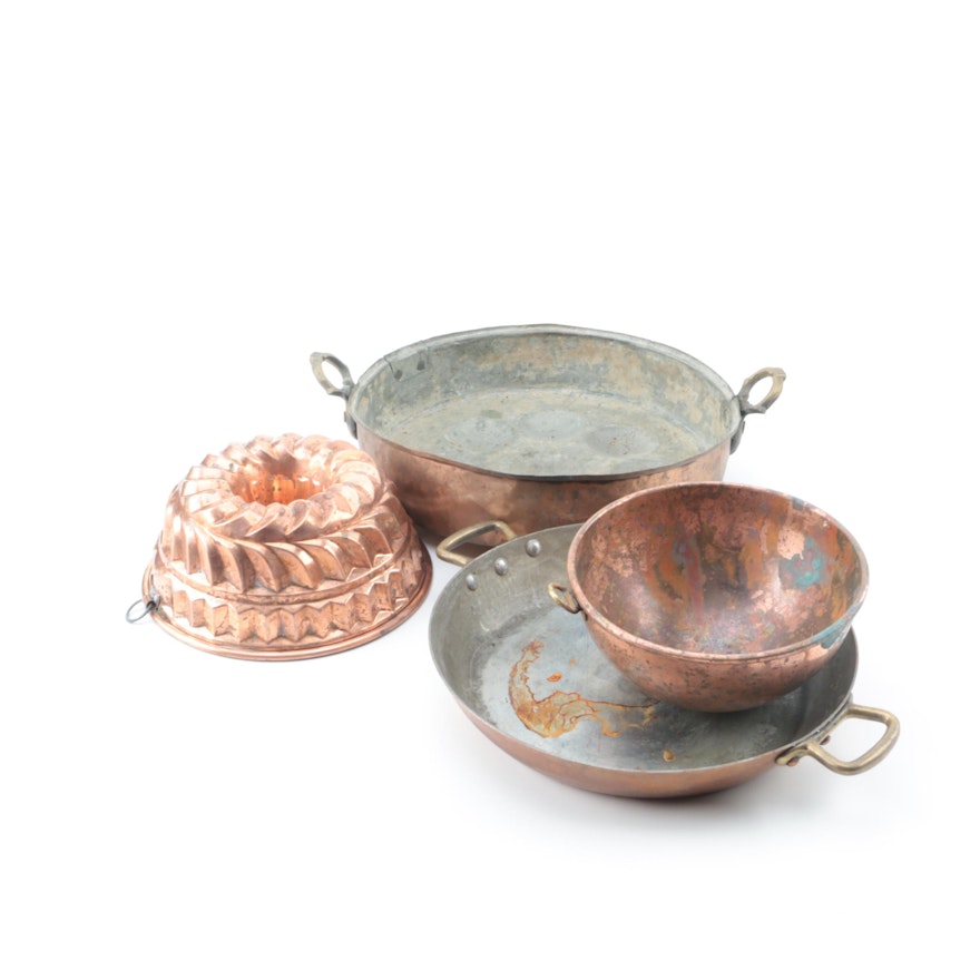 Antique and Vintage Copper Cookware and Bakeware