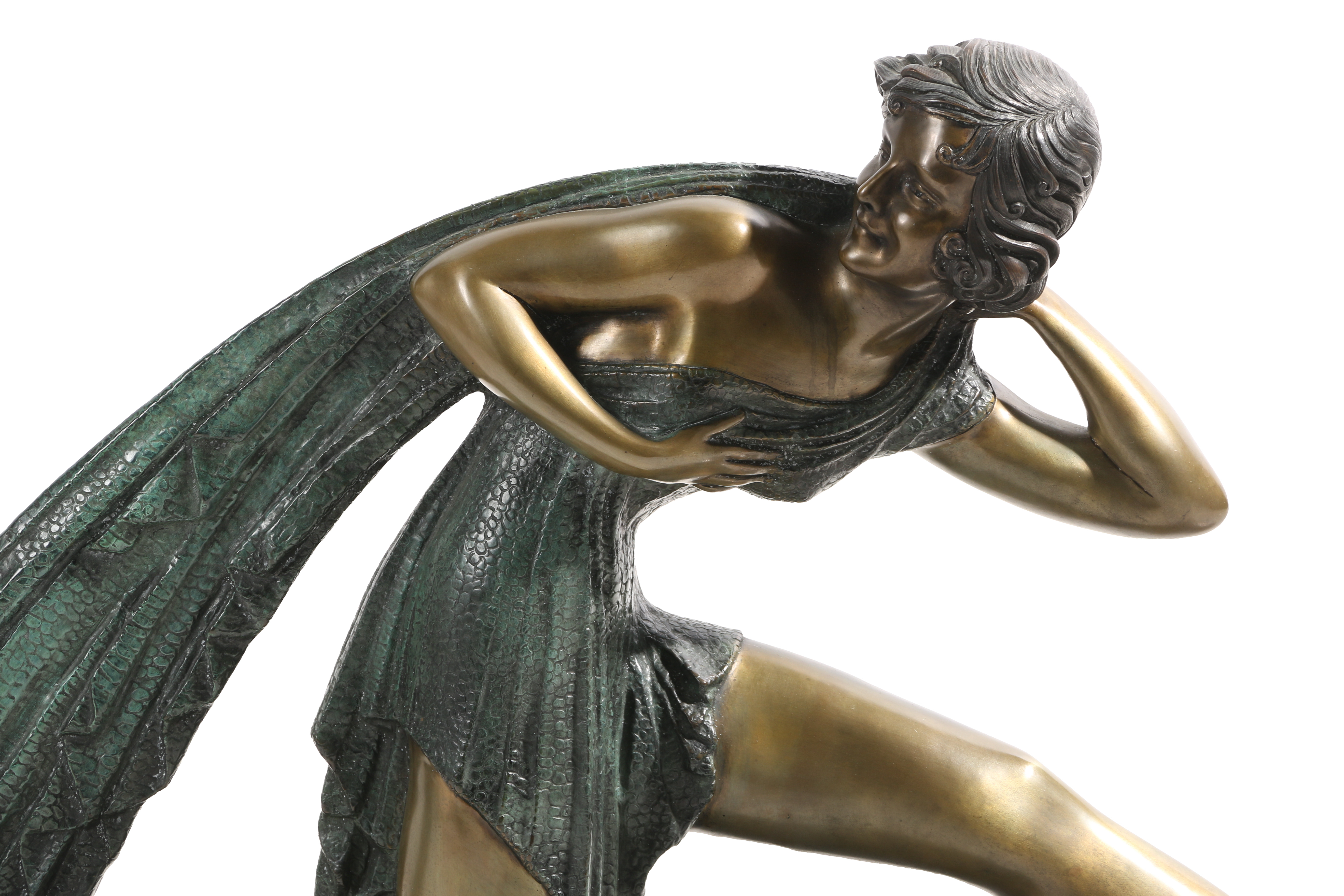 Bronze Sculpture "Femme au Draperie" after a model by Demétre Haralamb Chiparus