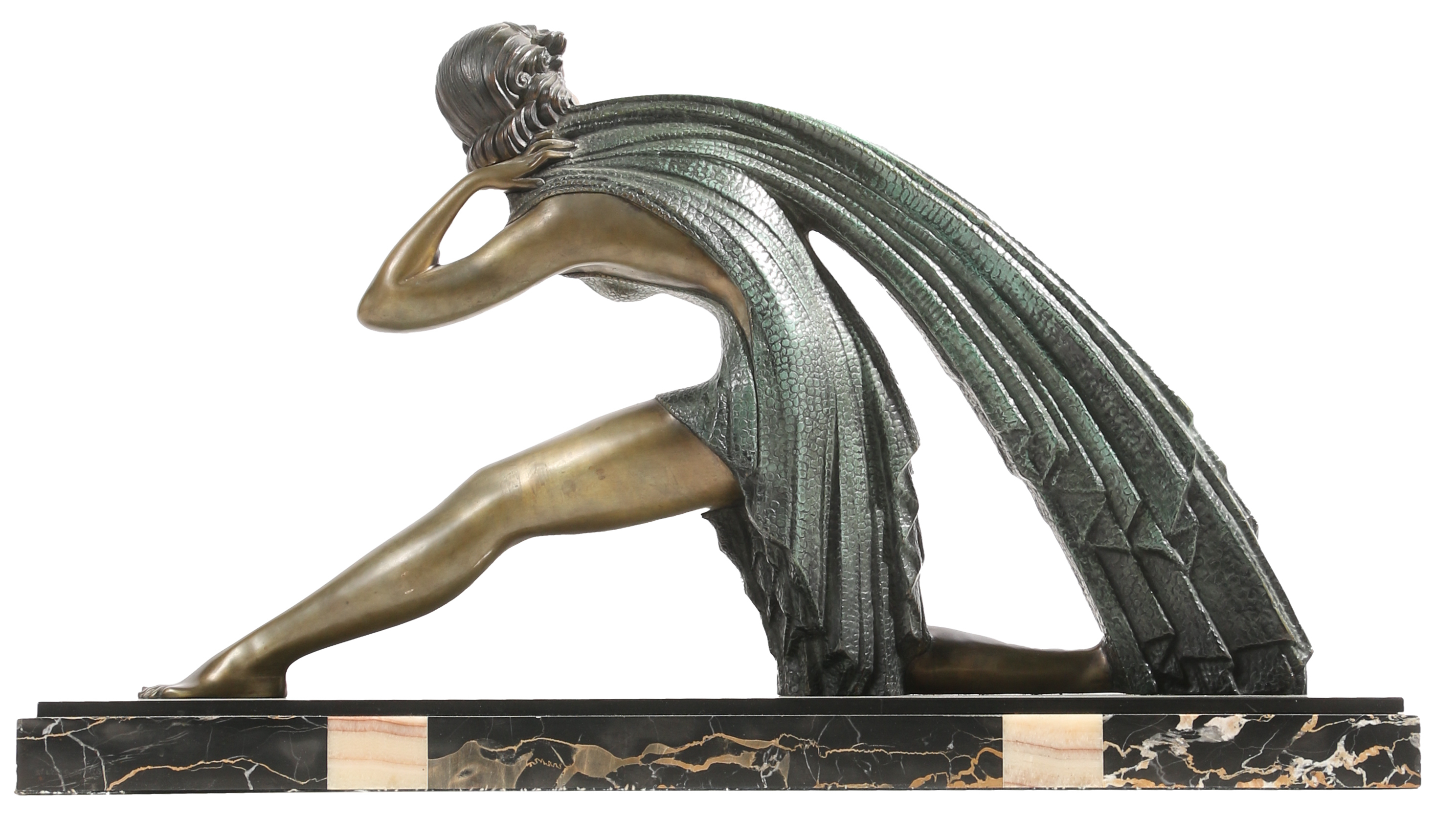Bronze Sculpture "Femme au Draperie" after a model by Demétre Haralamb Chiparus
