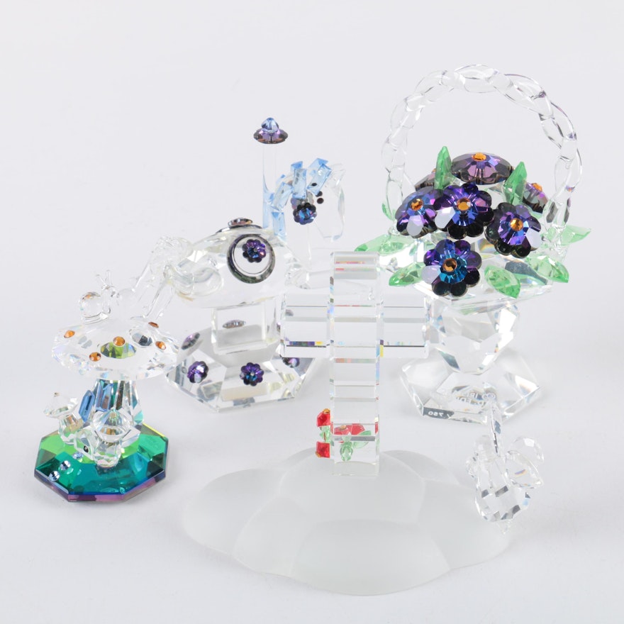 Collection of Four Iris Arc Crystal Figurines