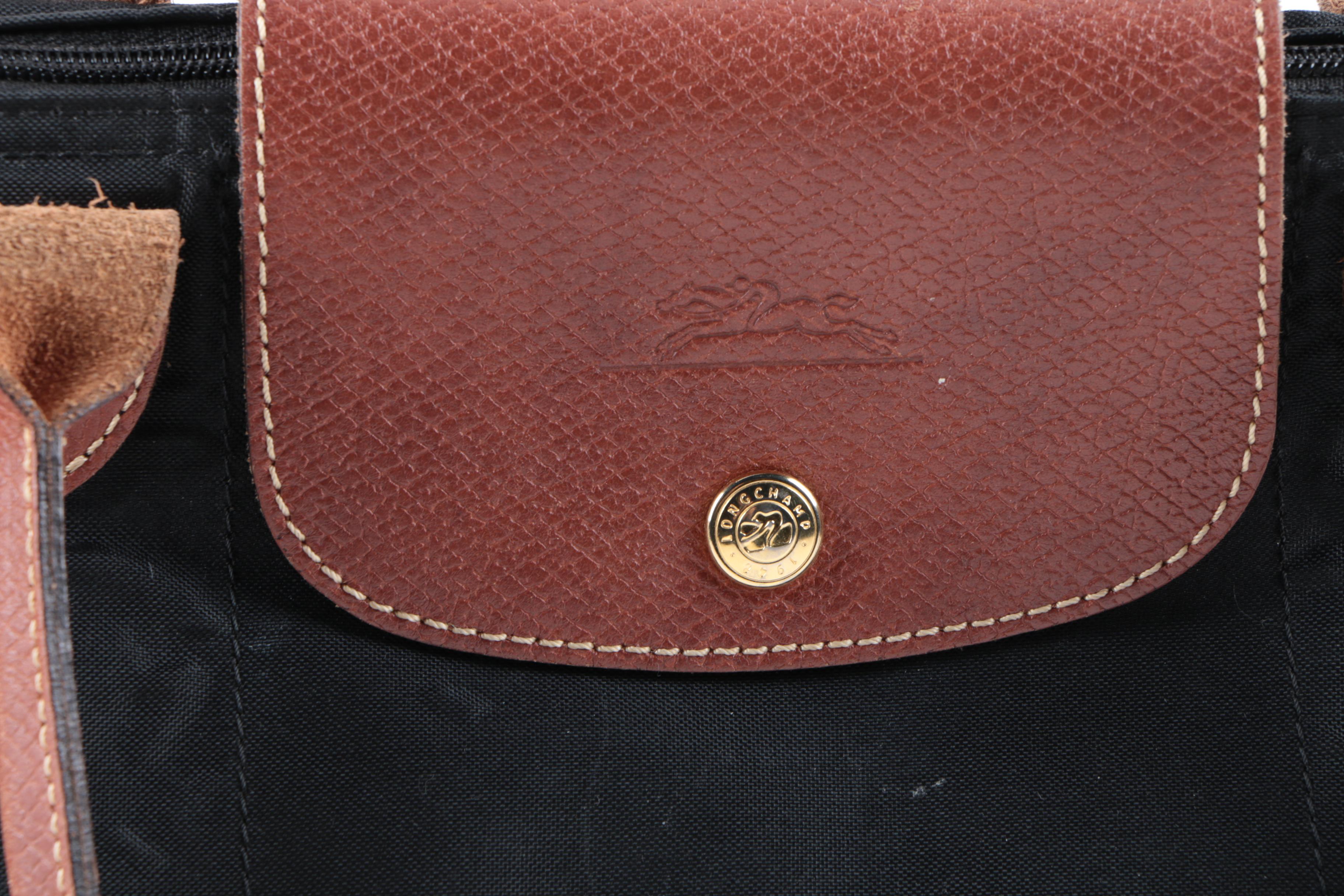 Longchamp Le Pliage Nylon and Leather Shoulder Tote