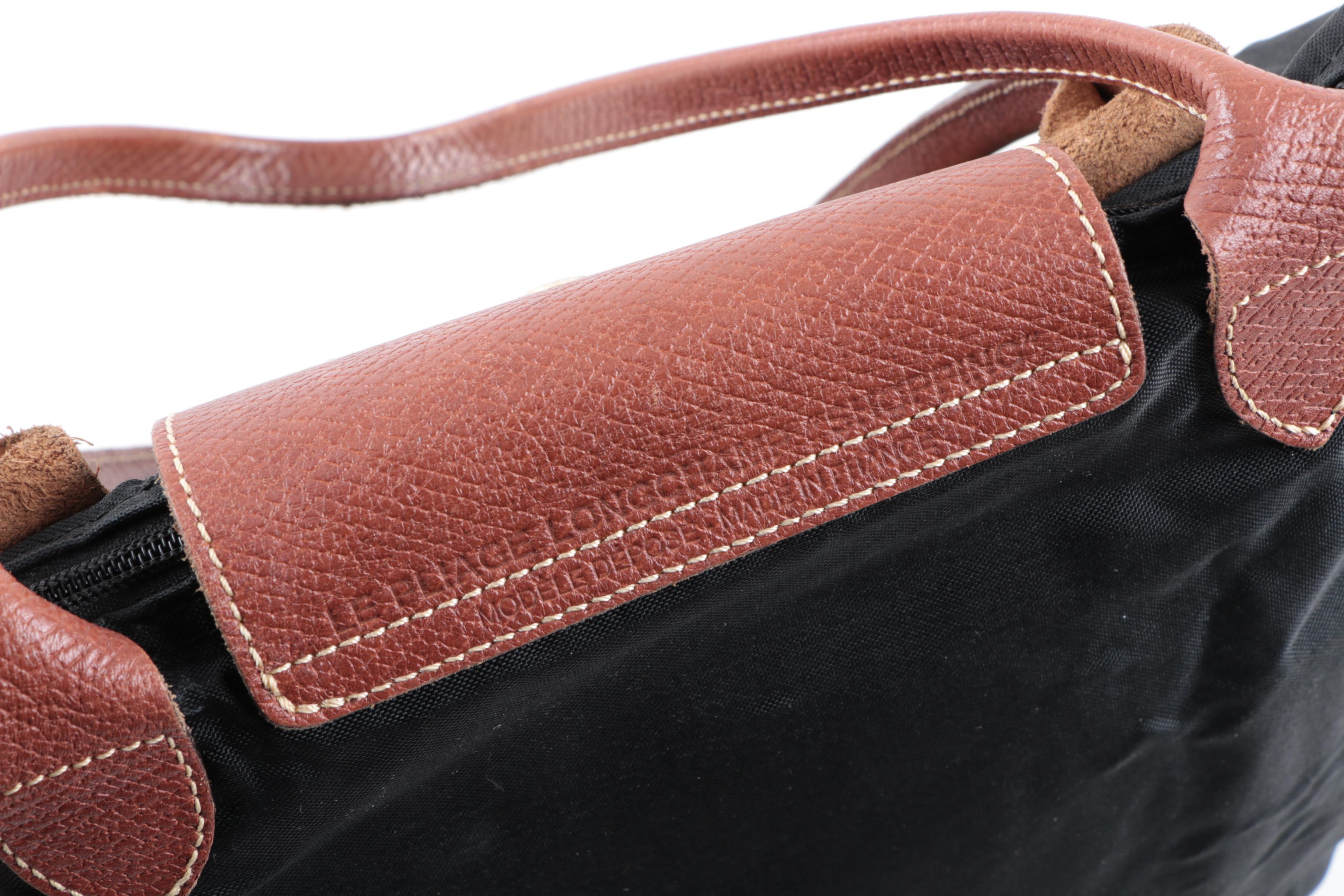 Longchamp Le Pliage Nylon and Leather Shoulder Tote