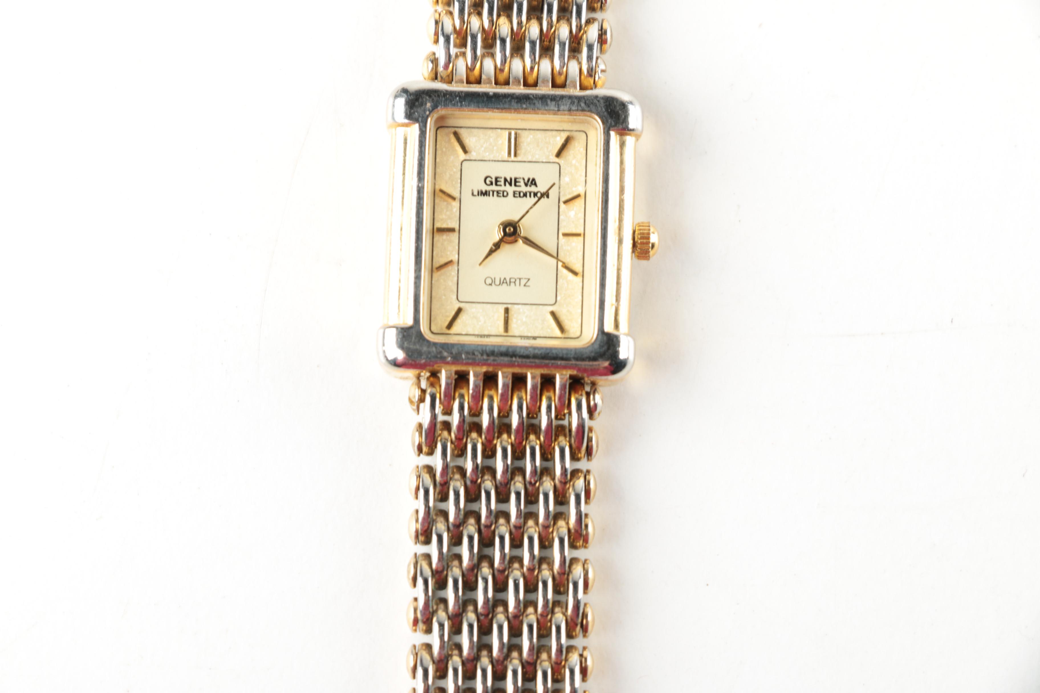 Silver Toned Watches Including Geneva, Anne Klein, and Croton