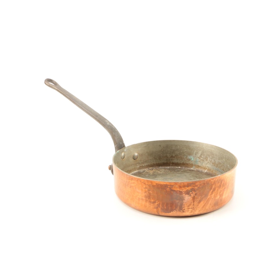French Williams-Sonoma Copper Pan with Riveted Handle