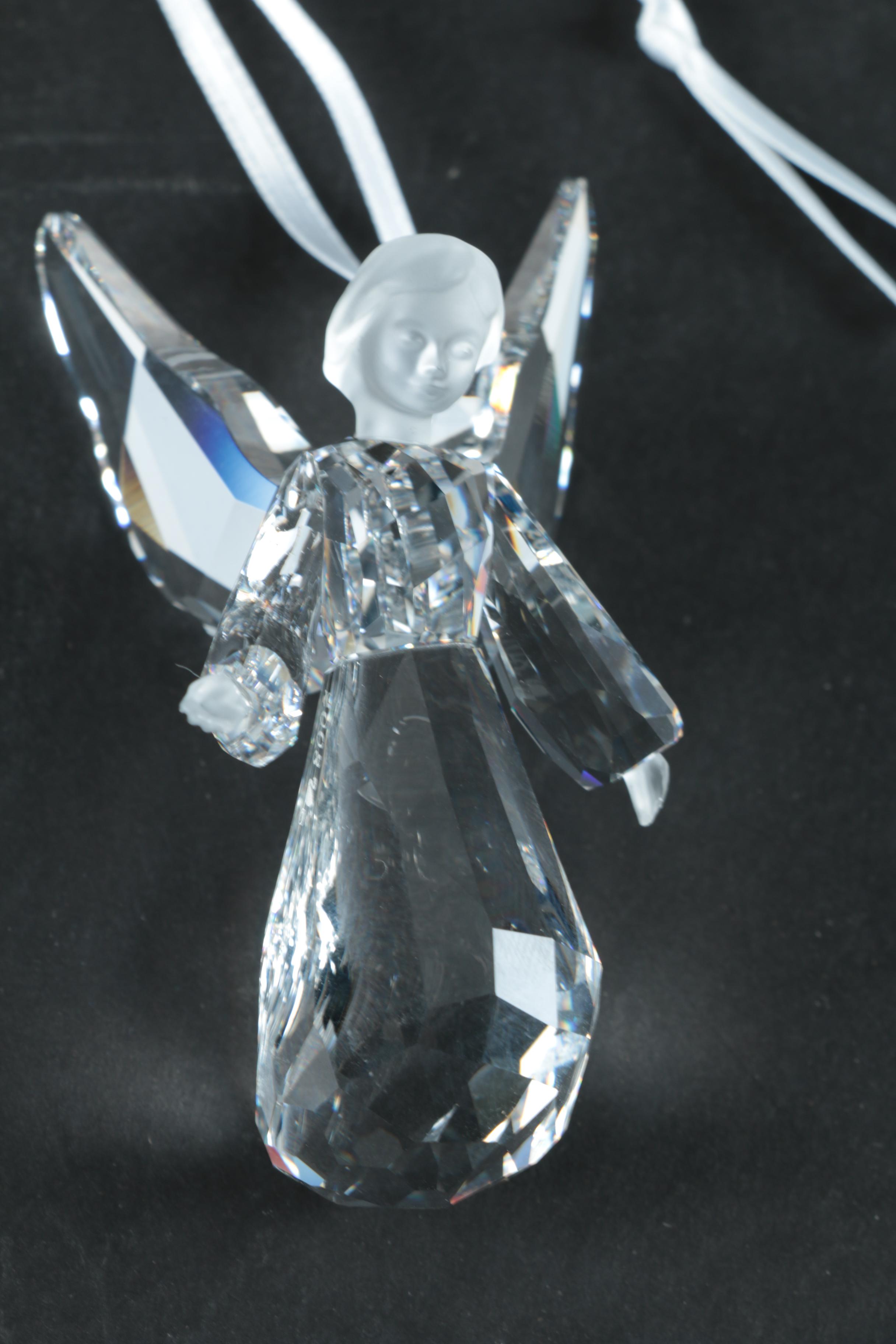 Swarovski Crystal Goat and Angel Figurine