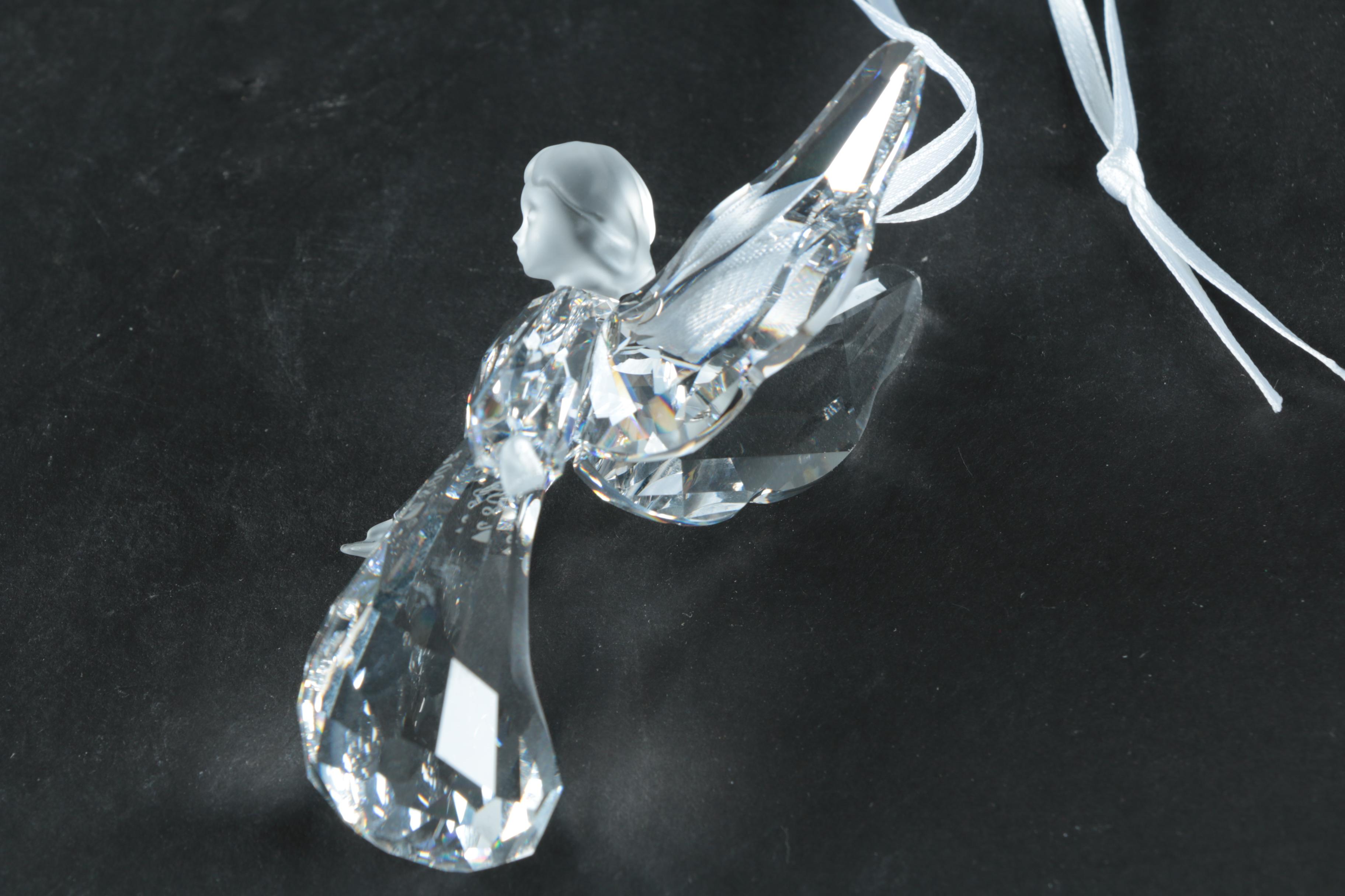 Swarovski Crystal Goat and Angel Figurine
