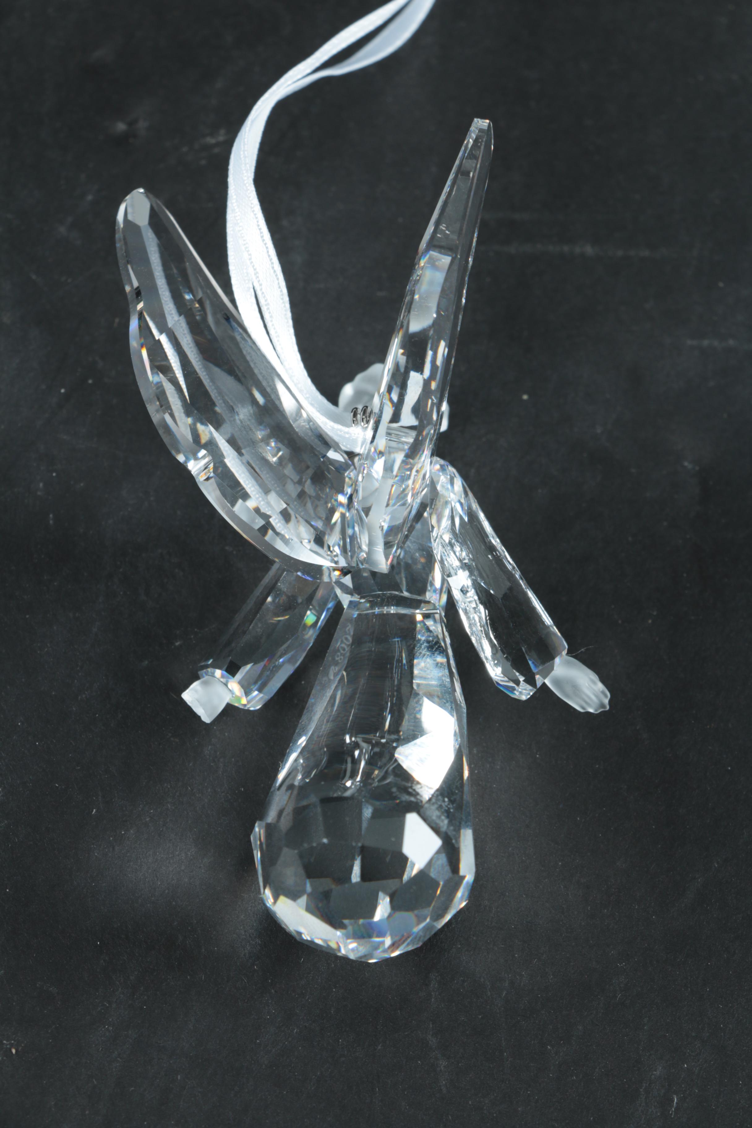 Swarovski Crystal Goat and Angel Figurine