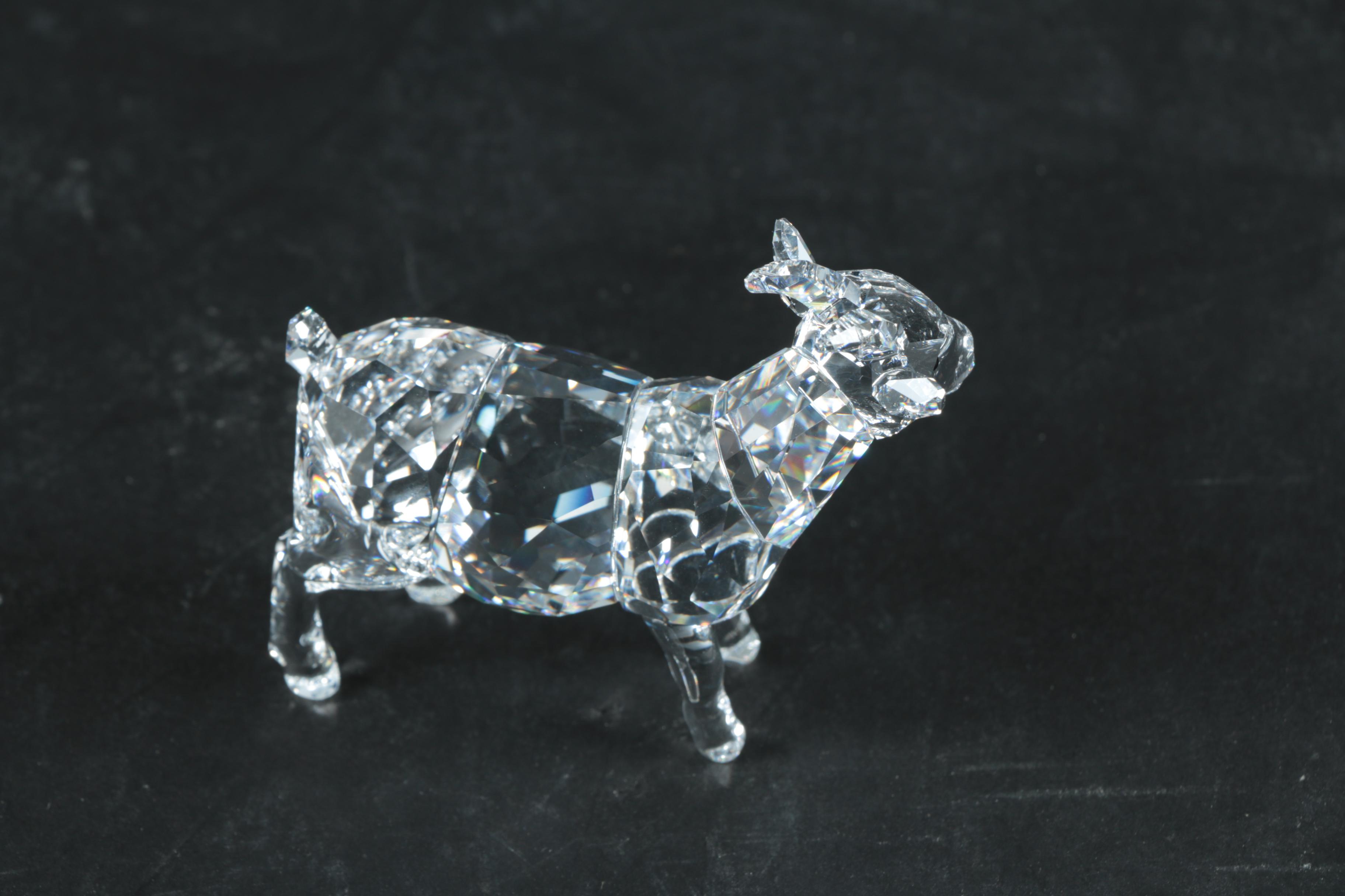 Swarovski Crystal Goat and Angel Figurine