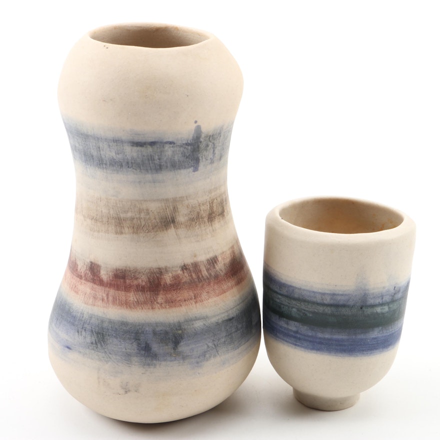 Hand Thrown Stoneware Art Pottery Vases