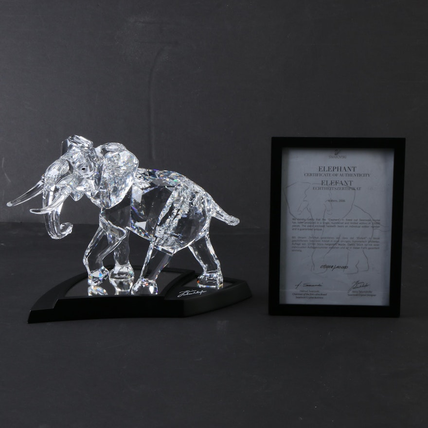 Swarovski 2006 Limited Edition Elephant With Certificate of Authenticity