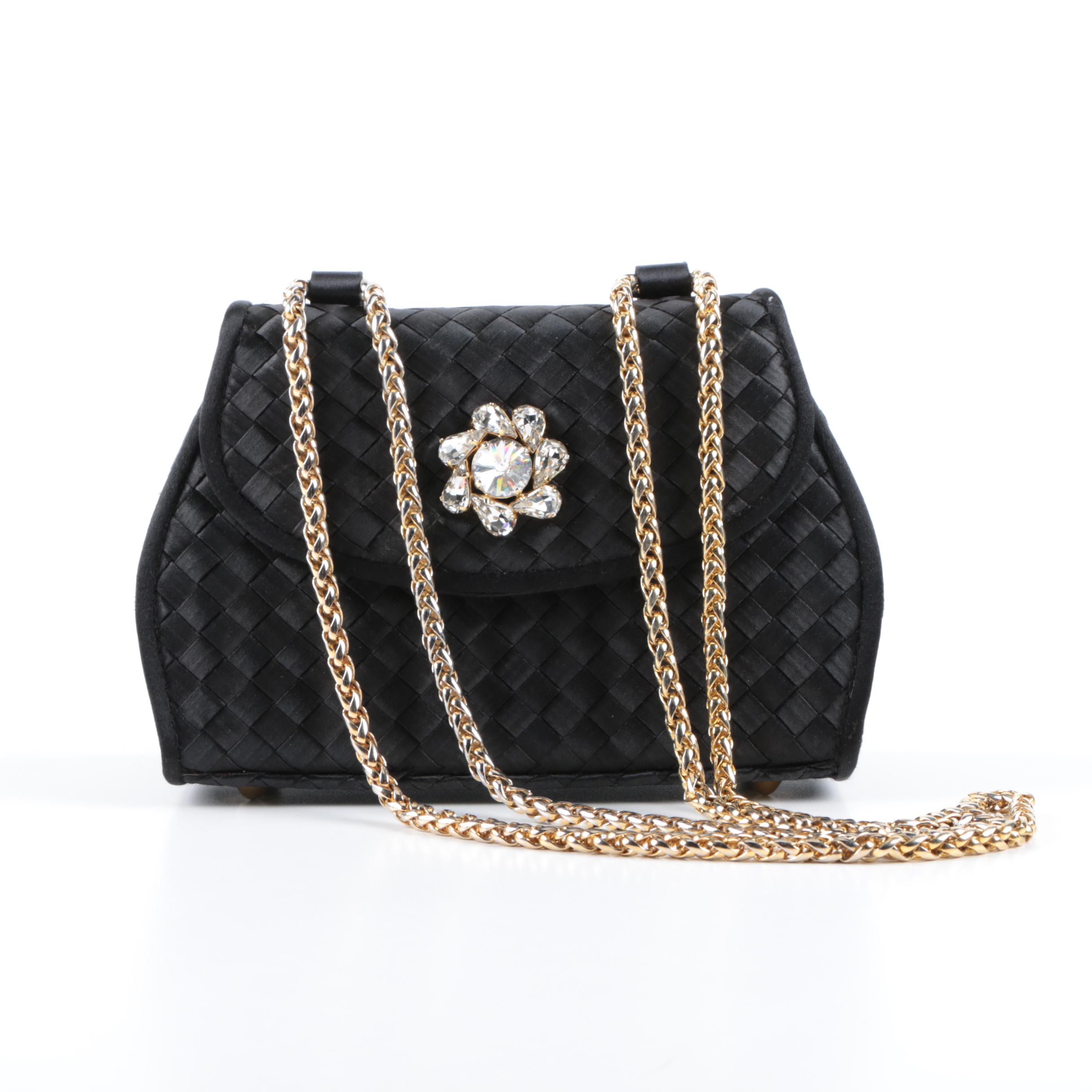 Siso Black Woven Ribbon Handbag