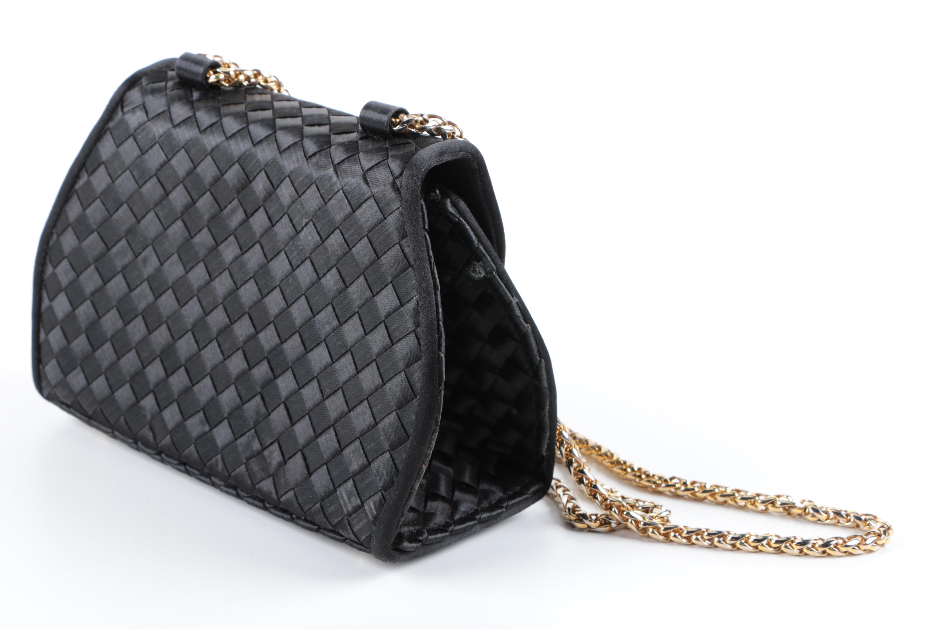 Siso Black Woven Ribbon Handbag
