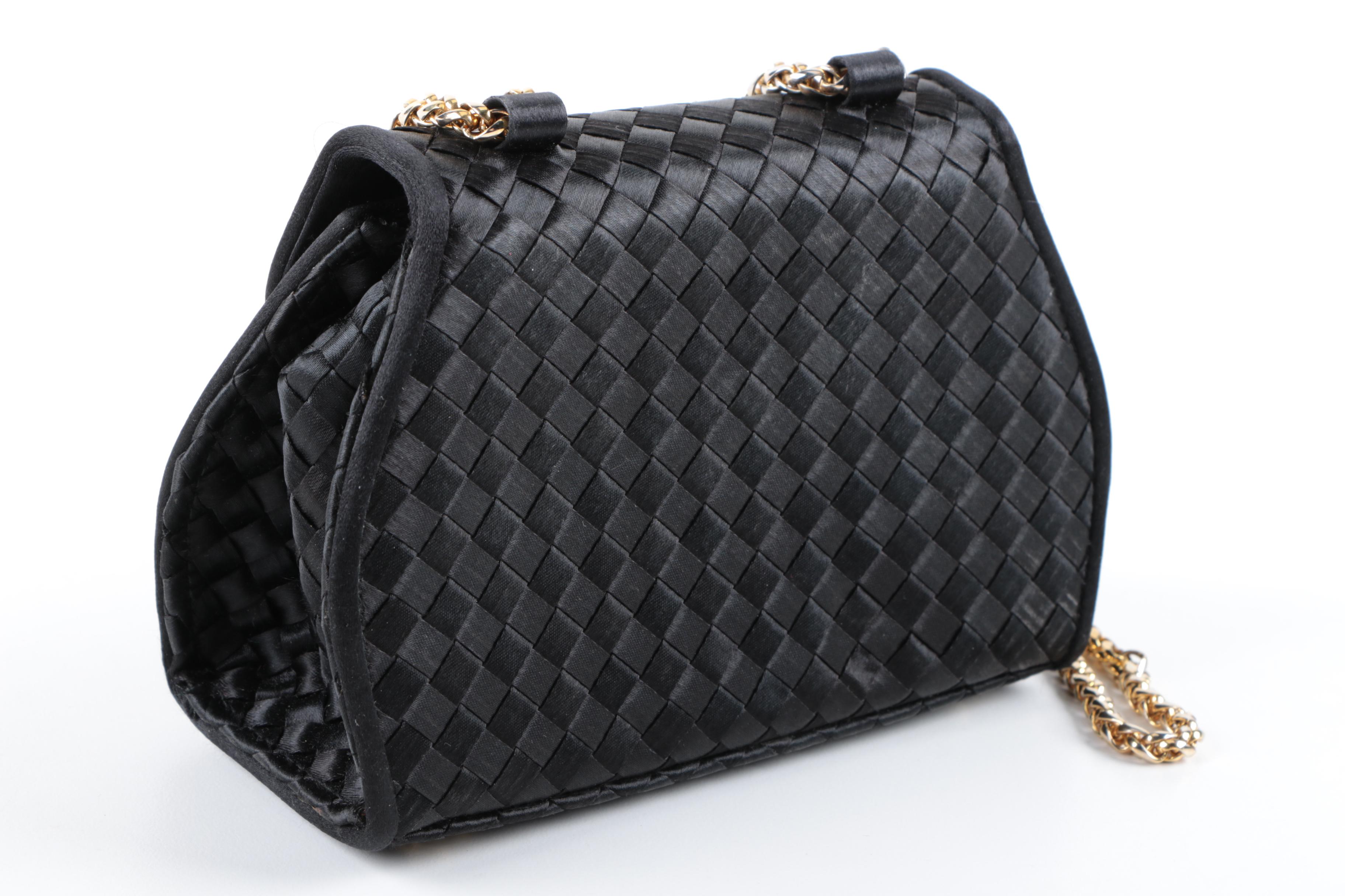 Siso Black Woven Ribbon Handbag