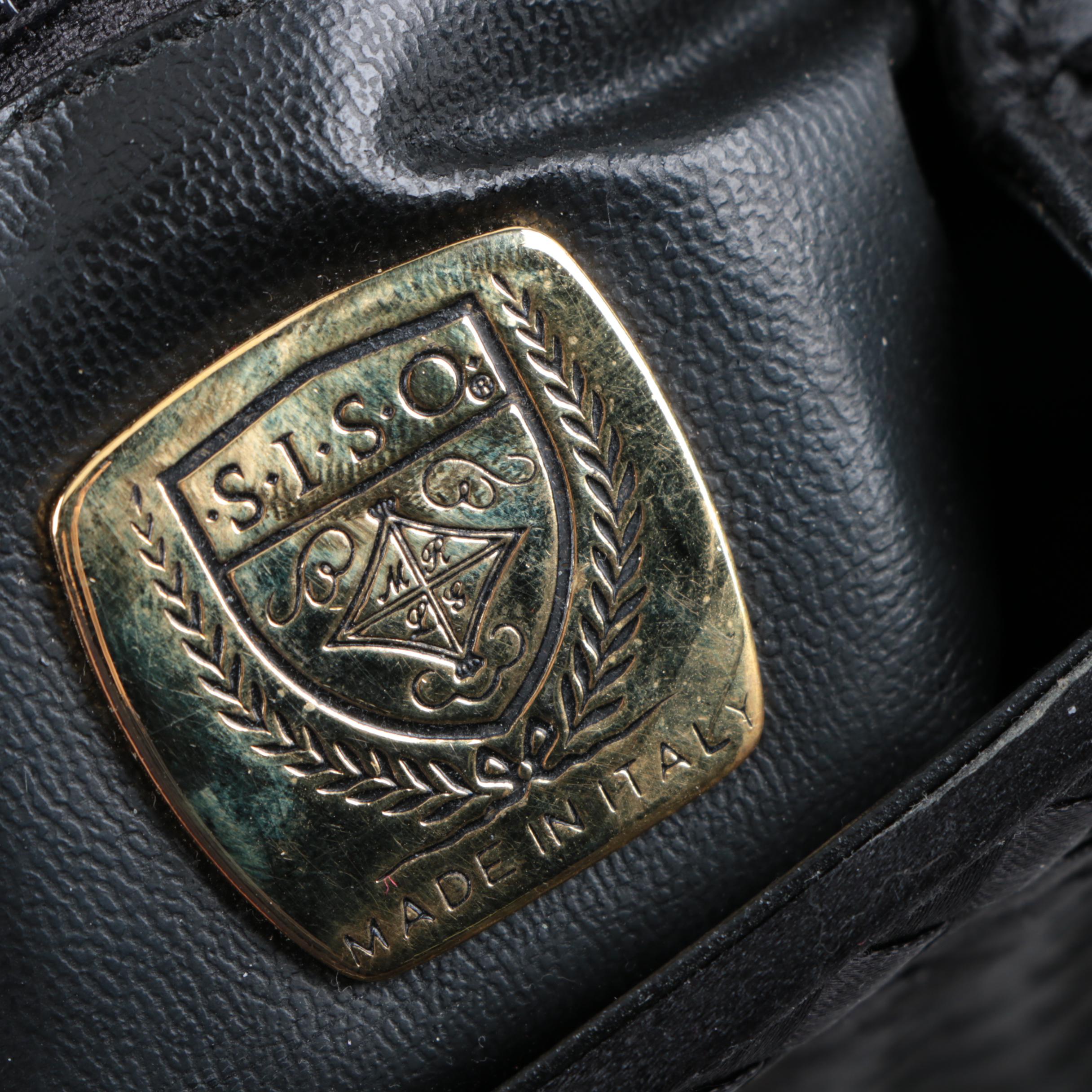 Siso Black Woven Ribbon Handbag