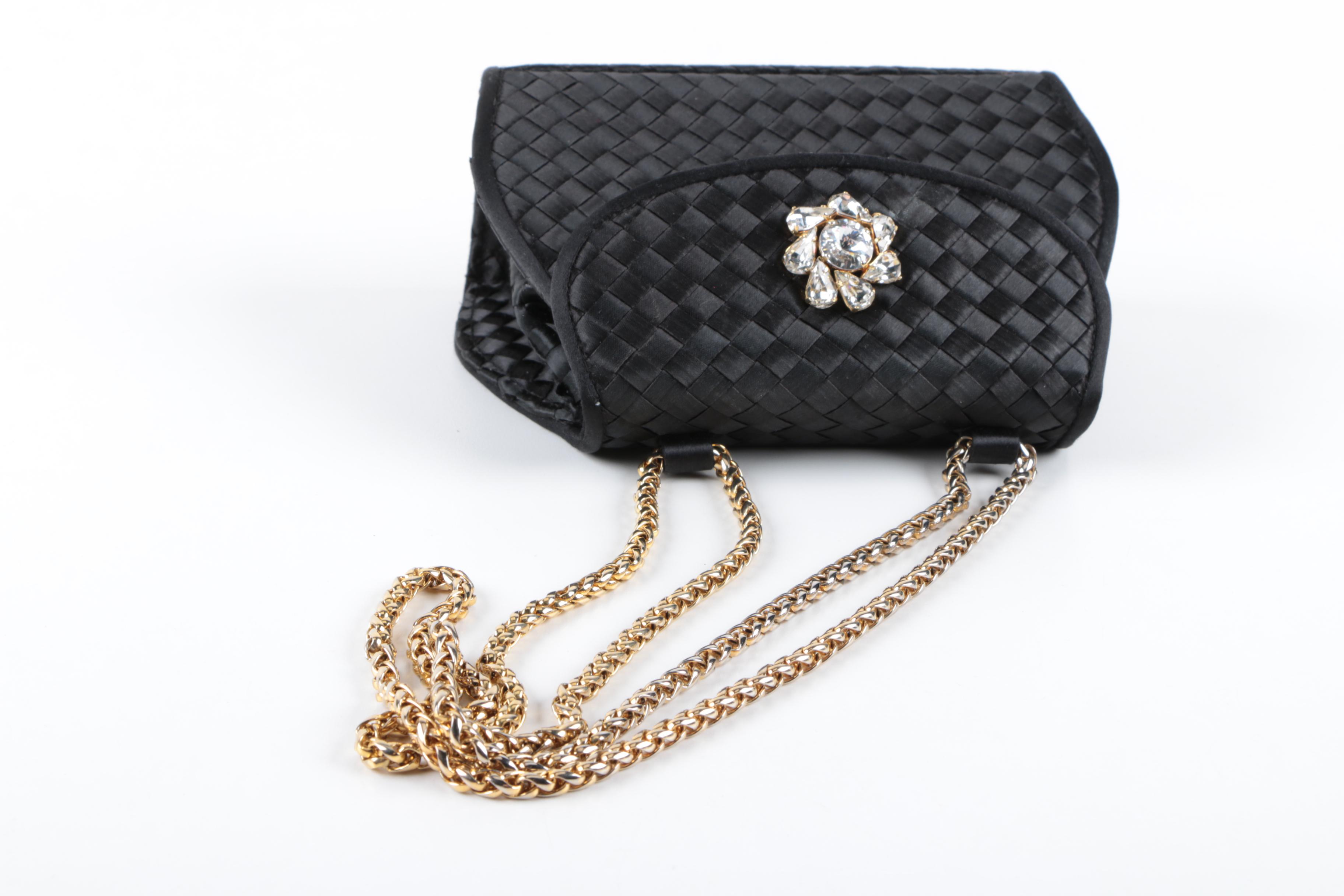 Siso Black Woven Ribbon Handbag