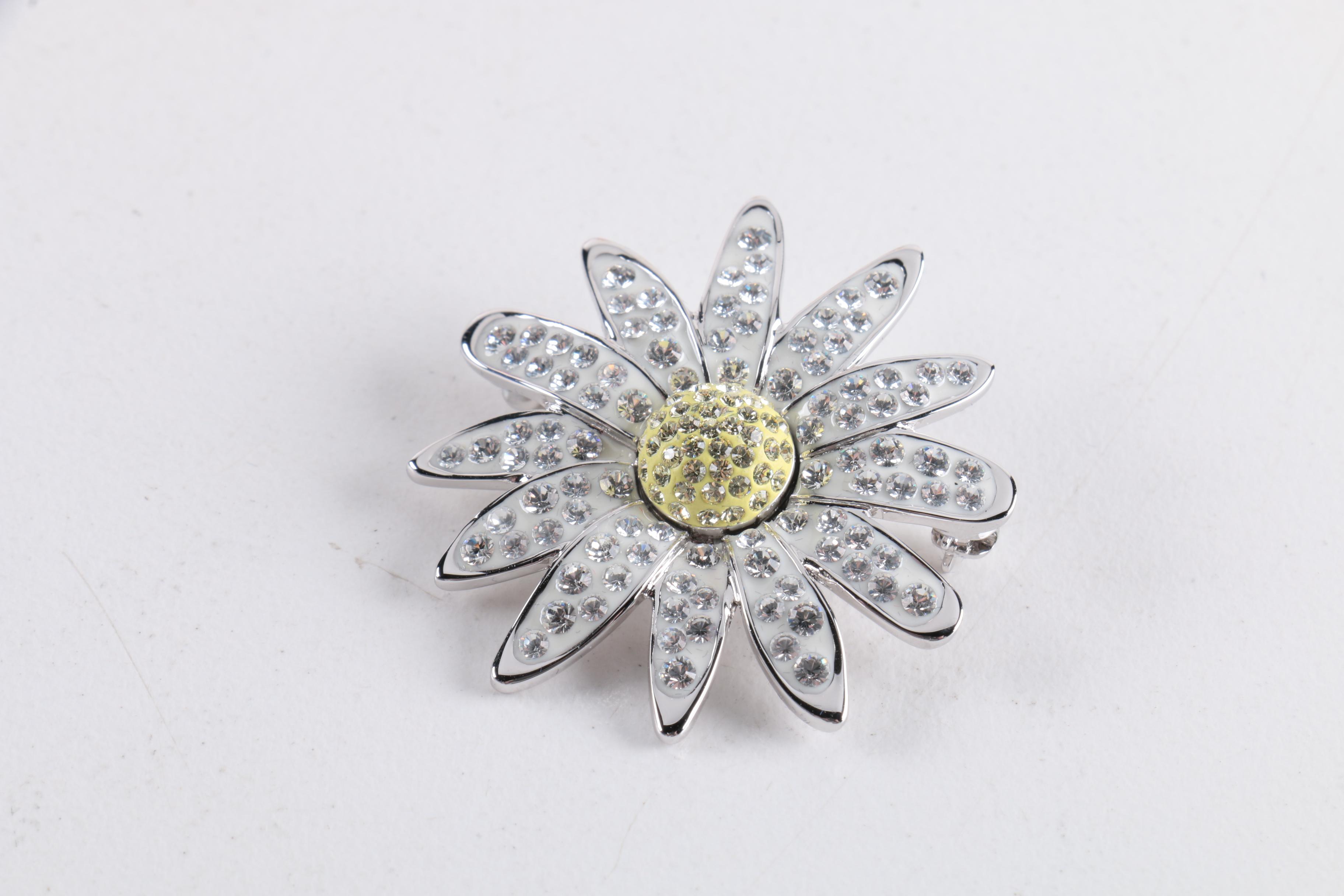 Collection of Six Swarovski and Iris Arc Crystal Floral Figurines