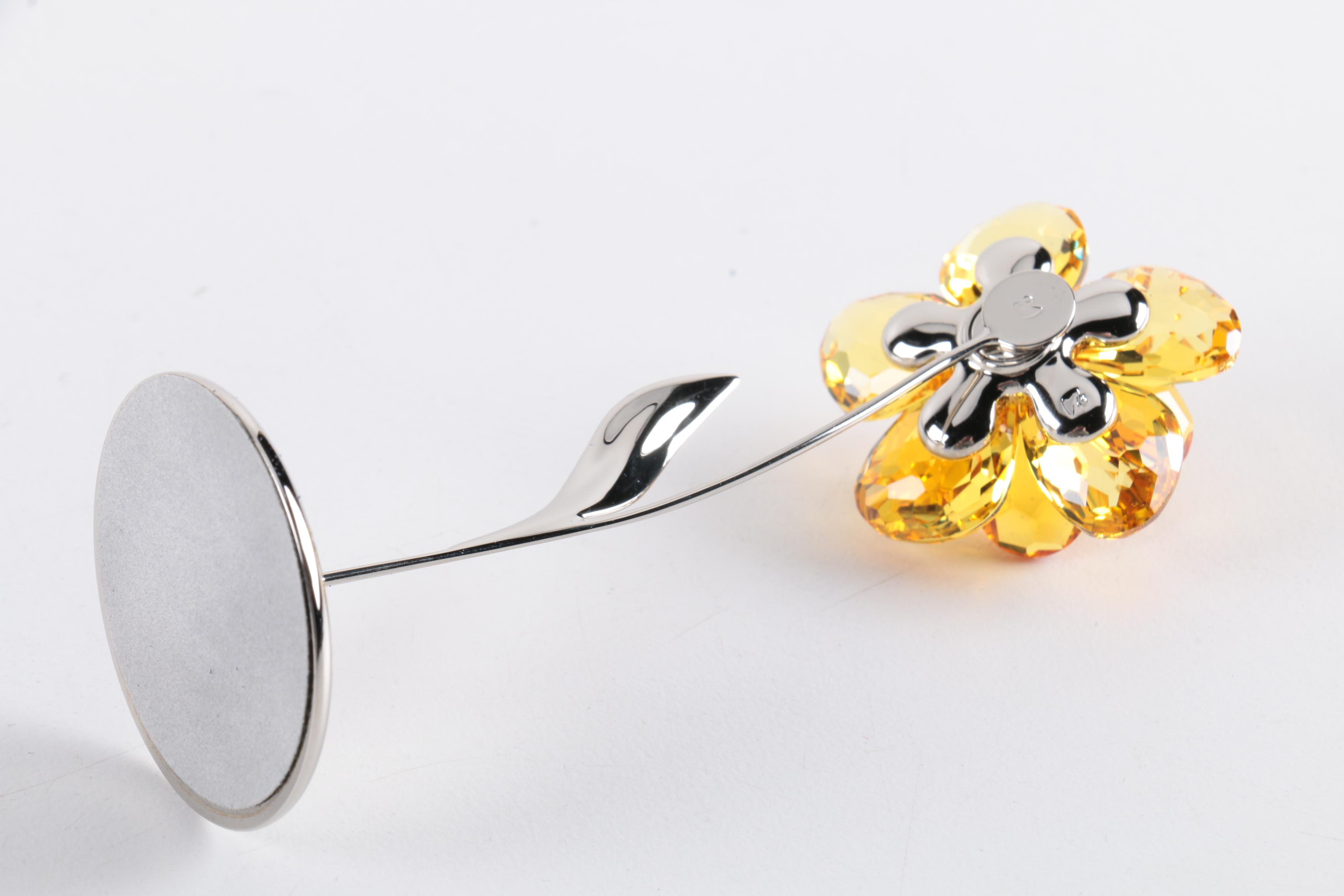 Collection of Six Swarovski and Iris Arc Crystal Floral Figurines