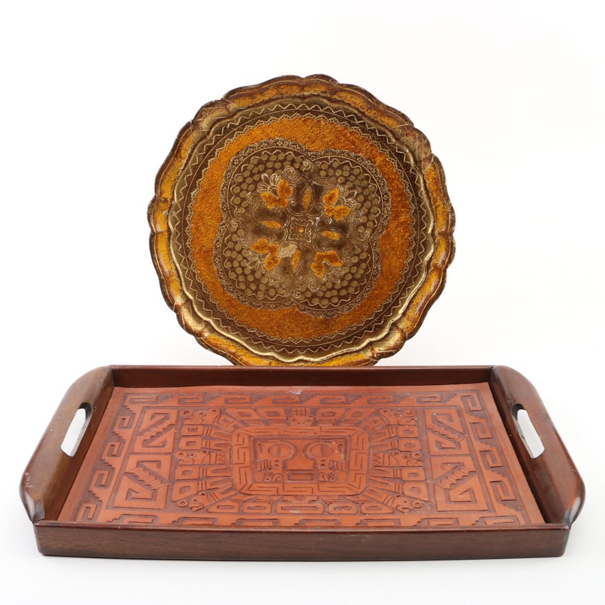 Peruvian and Florentine Style Serving Trays