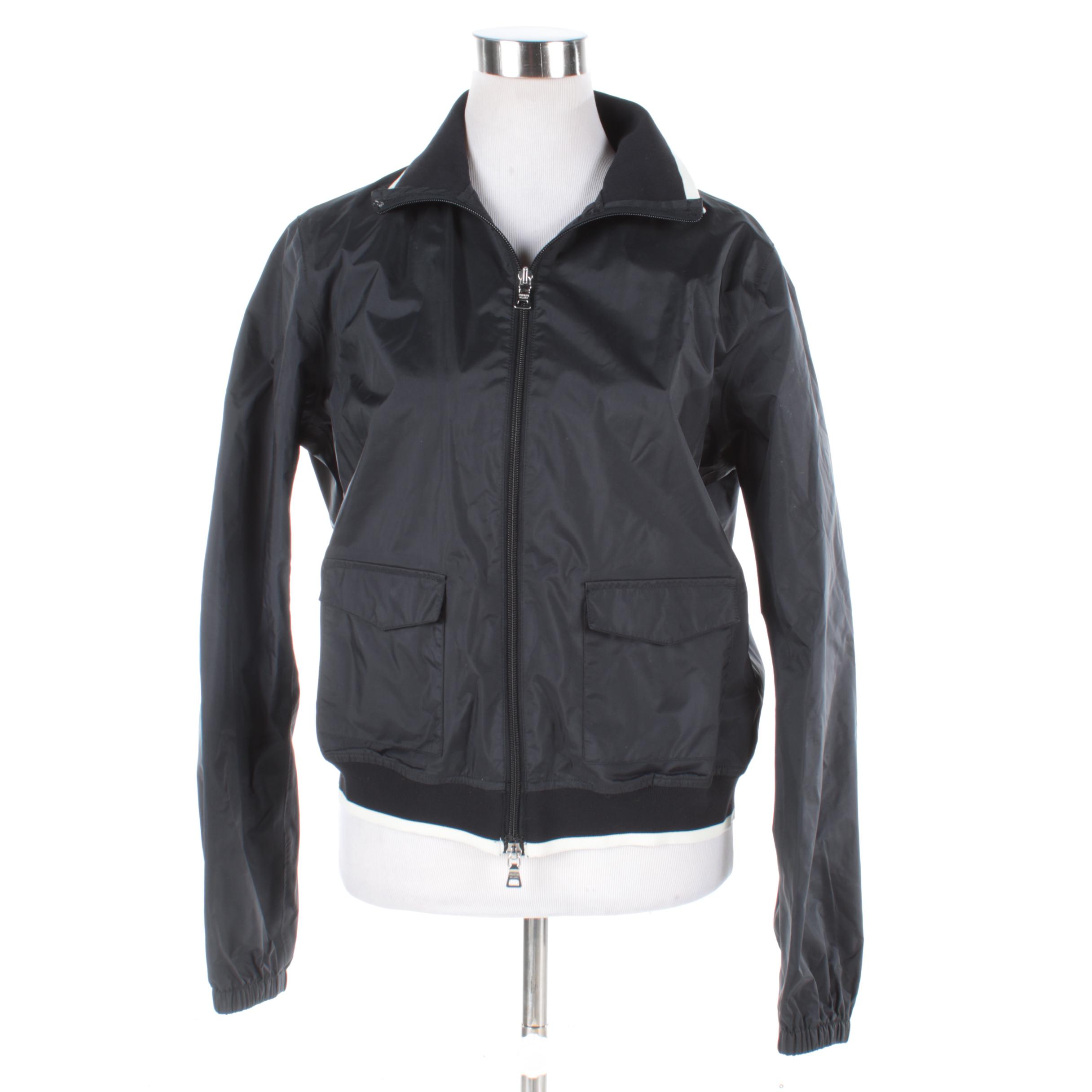 Prada Black Nylon Zipper-Front Jacket