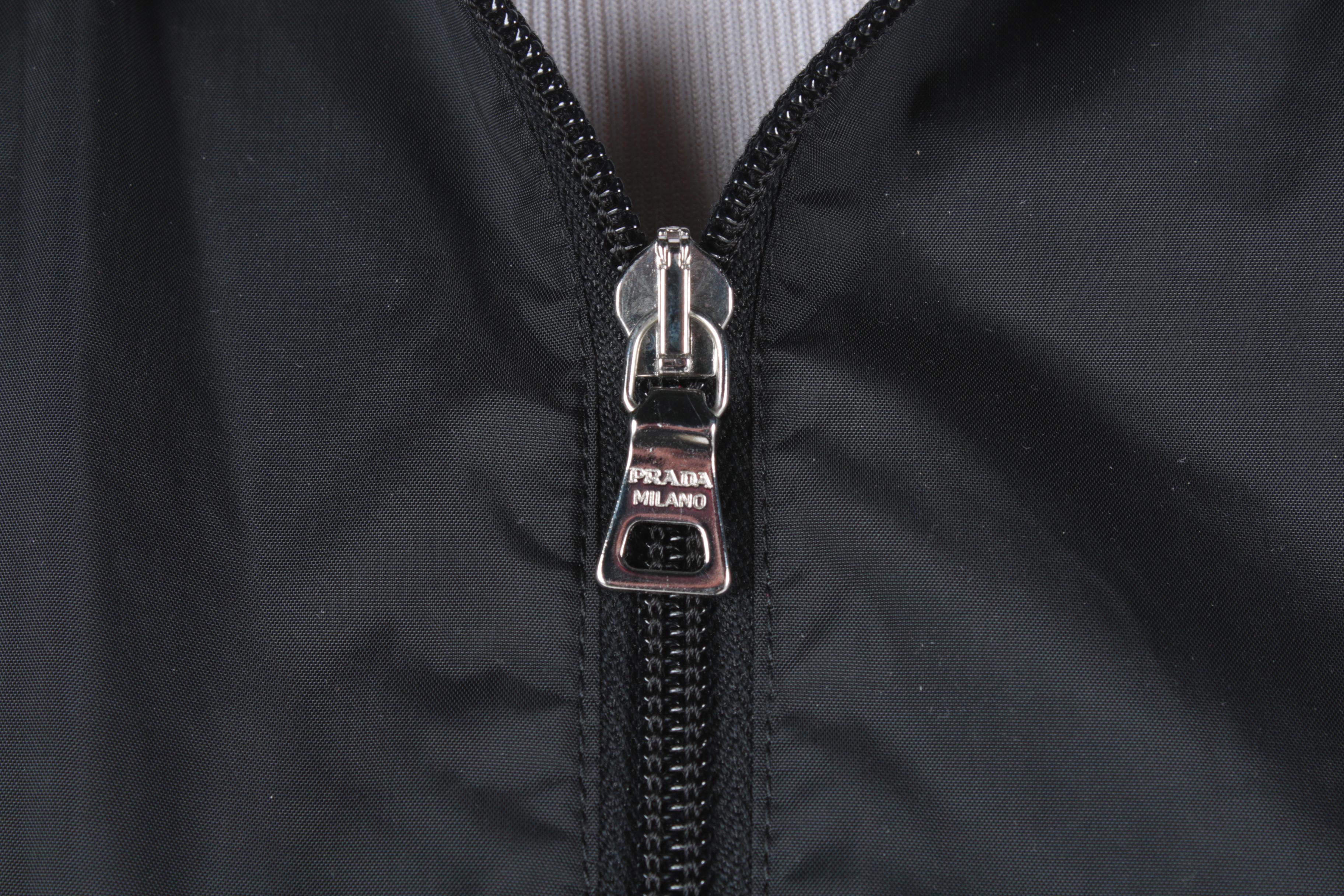 Prada Black Nylon Zipper-Front Jacket