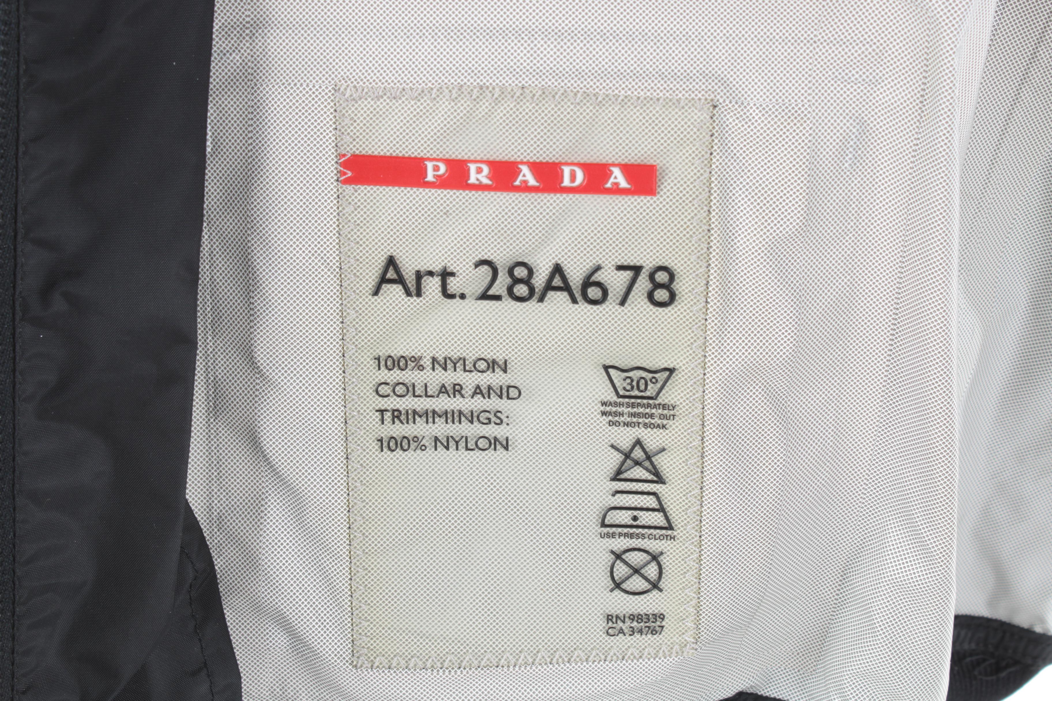 Prada Black Nylon Zipper-Front Jacket