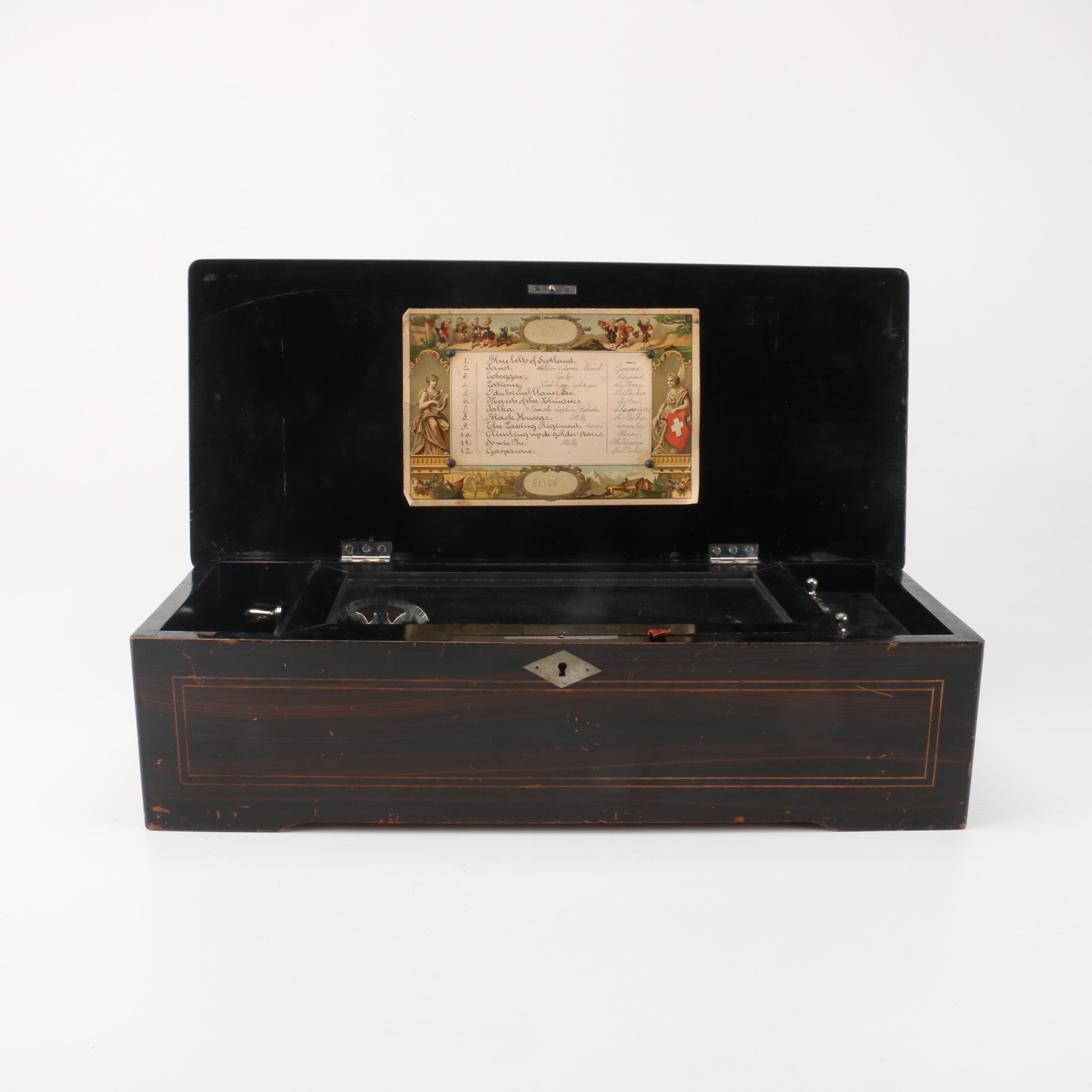 Antique Twelve-Tune Cylinder Music Box