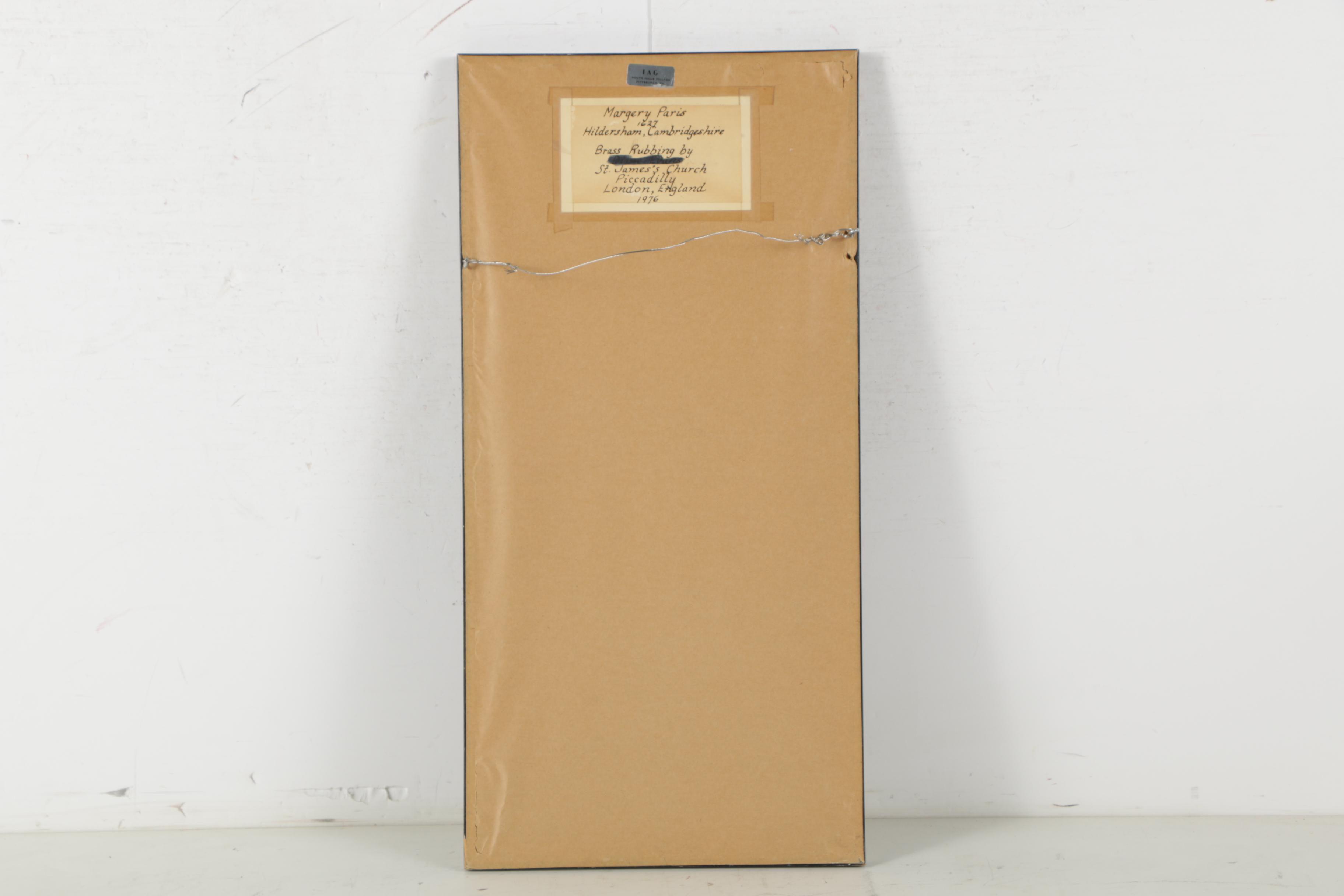 1976 Brass Rubbing from St. James Church, London