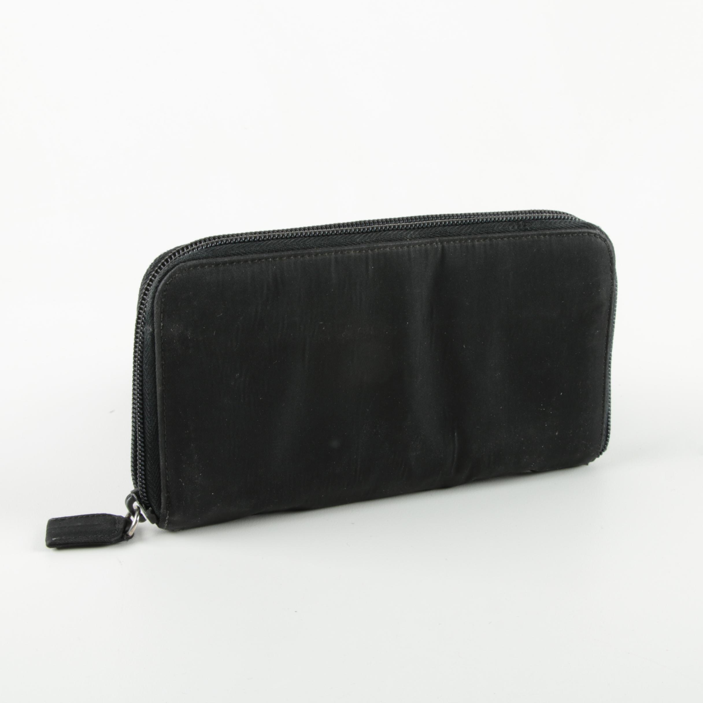 Prada Black Nylon Clutch Wallet