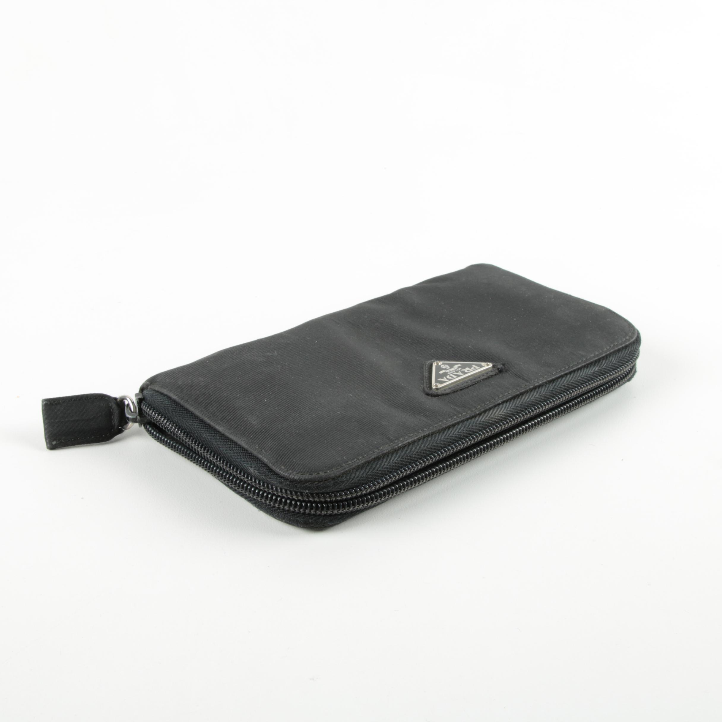 Prada Black Nylon Clutch Wallet