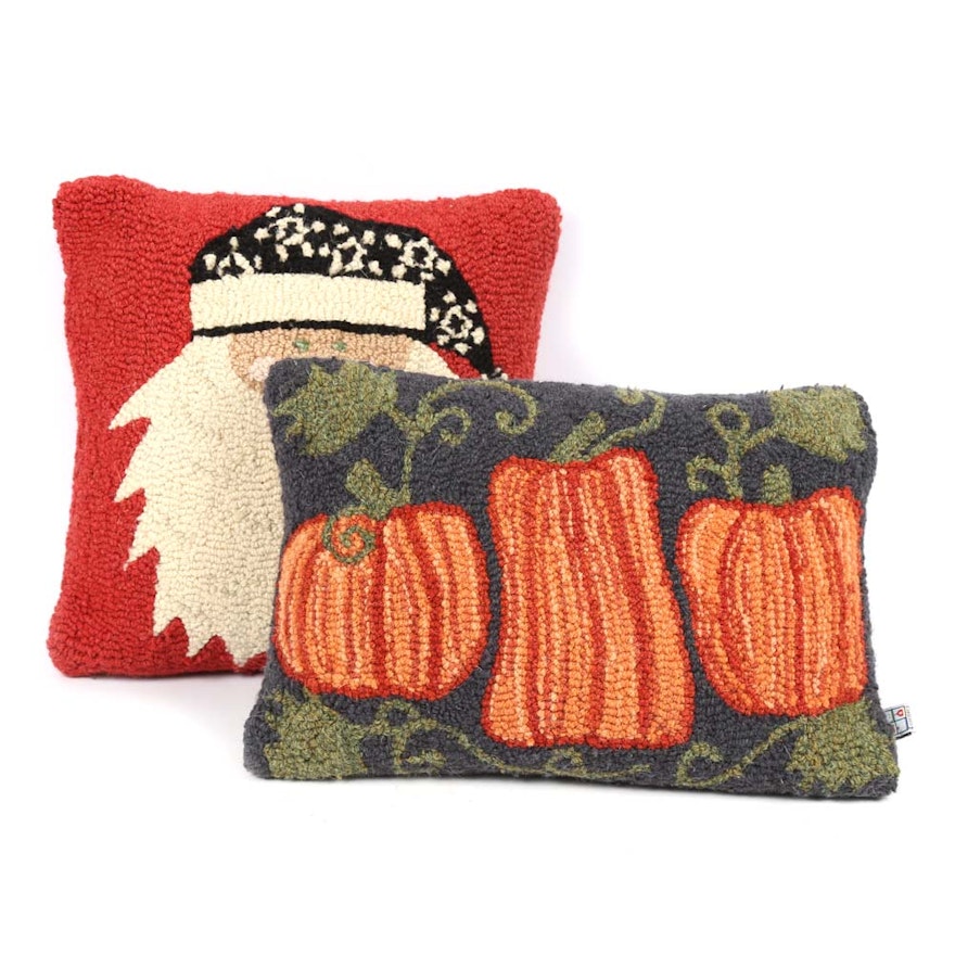Chandler Corners Hooked Holiday Themed Pillows