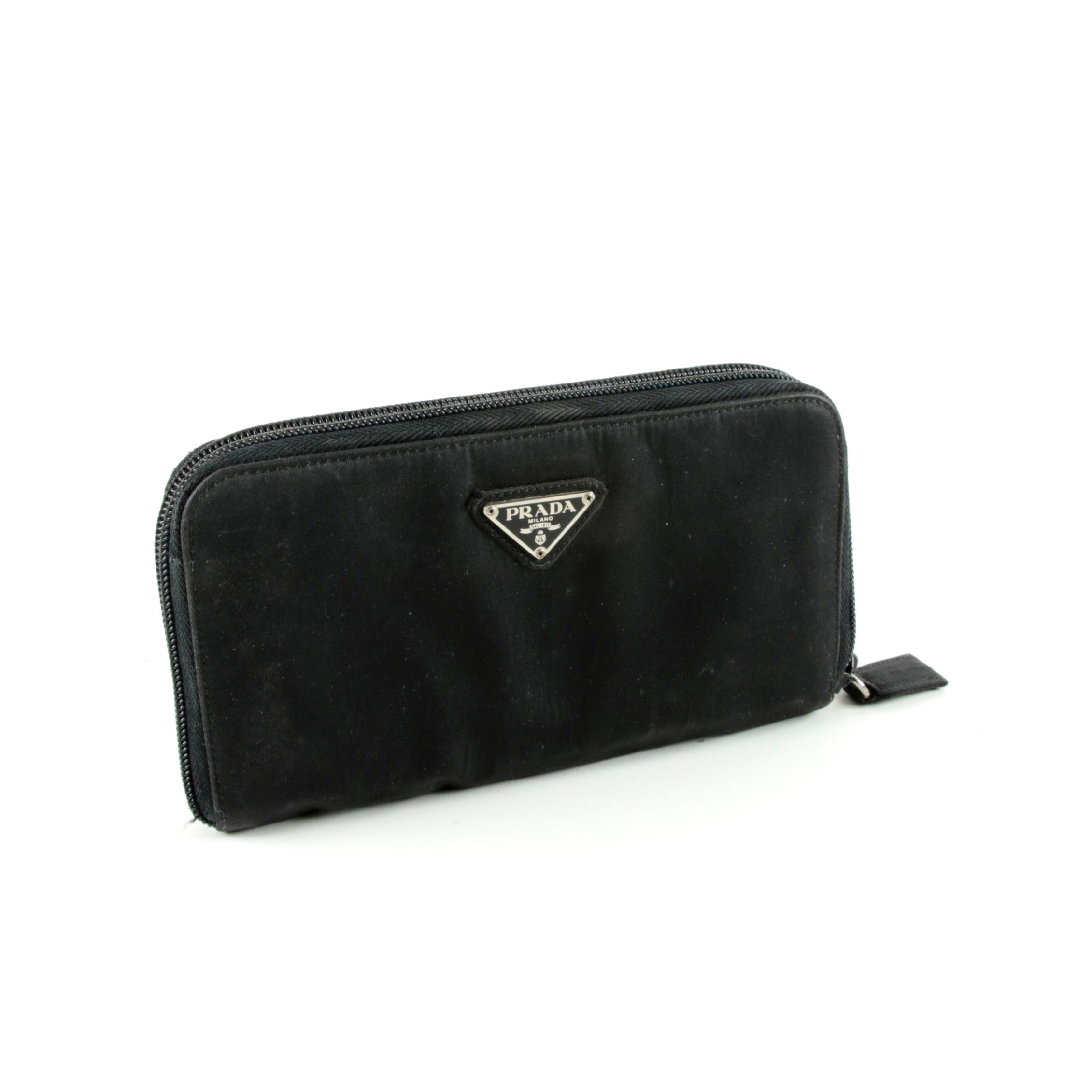 Prada Black Nylon Clutch Wallet